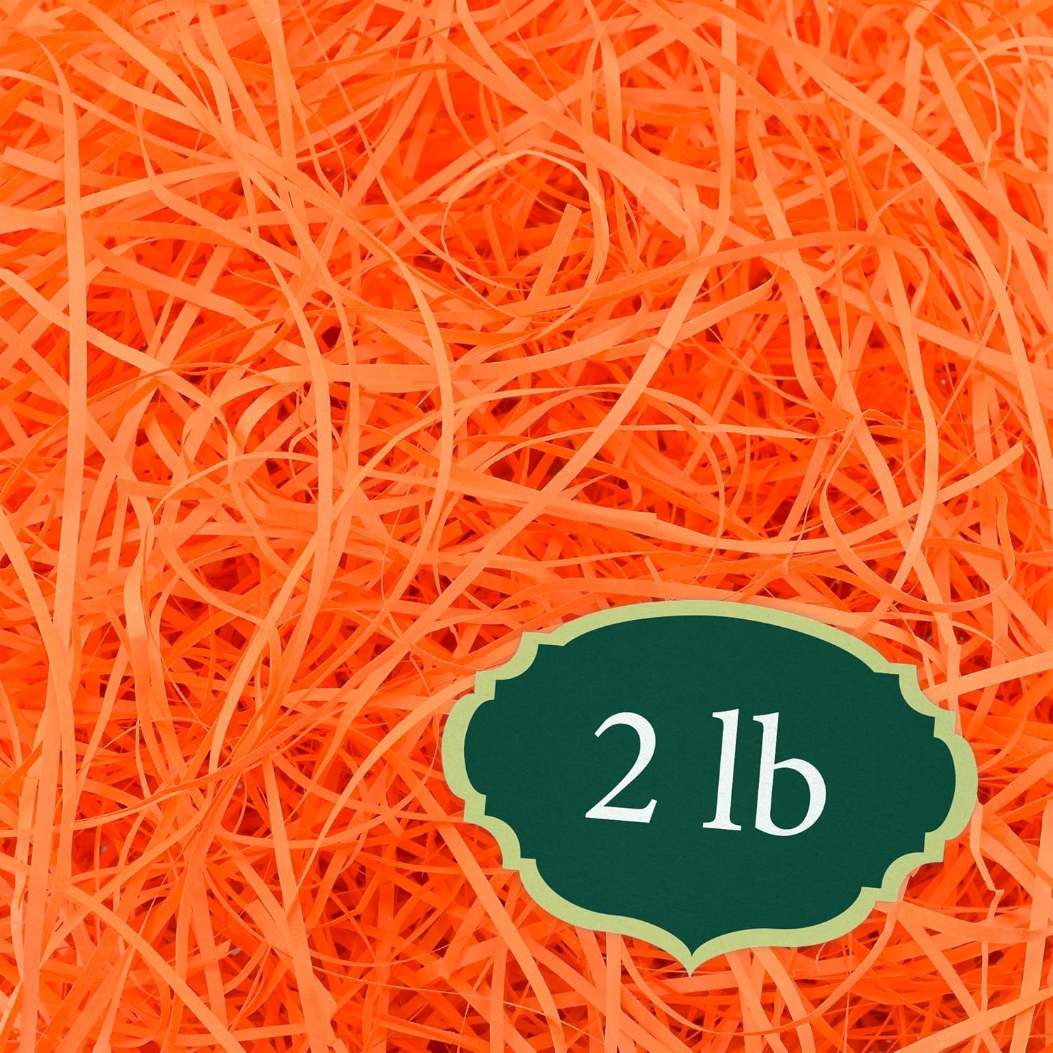 Arcadia Garden Products 2 lbs - Orange Straight Shredded Color Paper Filler Box Stuffing for Gift Wrapping & Crafts, Basket Filling, Confetti, Packaging & Shipping - RPS02OR Orange 2LB