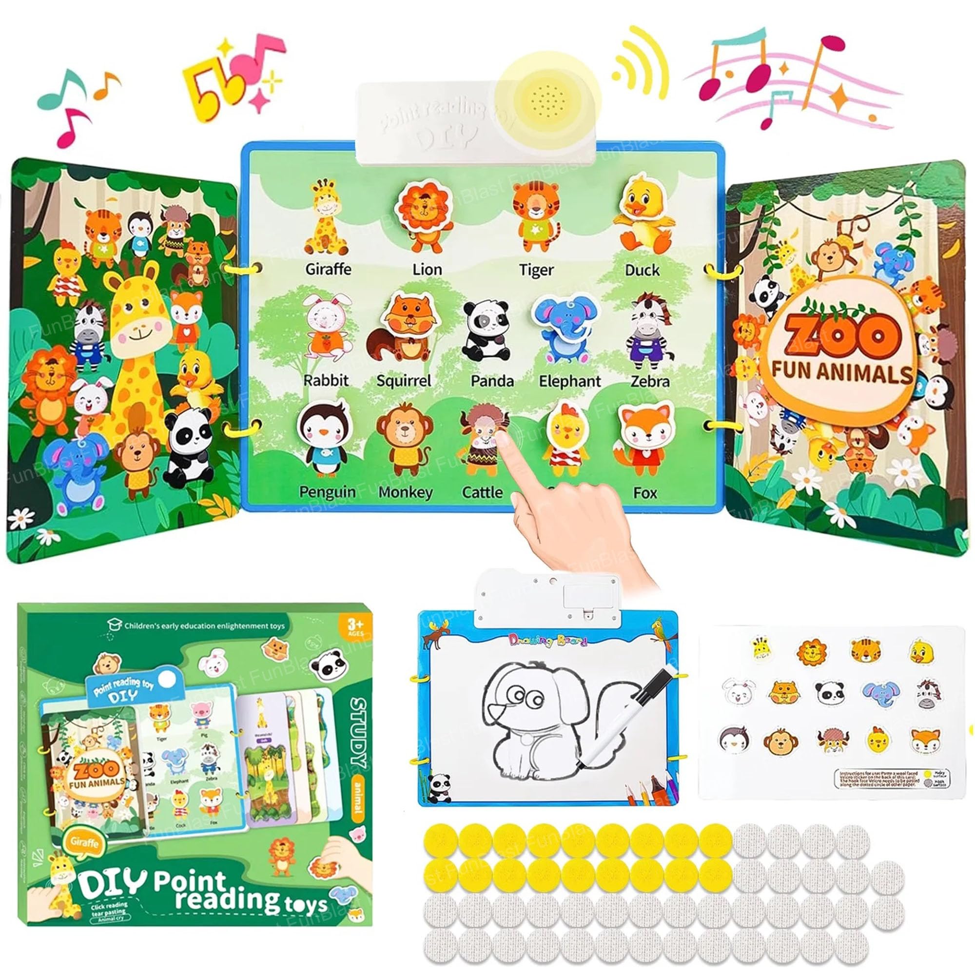 FunBlast Interactive Children Book -Musical Zoo Animal Educational Phonetic Learning Book for 3 + Year Kids, Boys, Toddlers, Zoo Theme DIY Point Reading Toys Music Book (B0DDTJR6VS) Amazon Price History, Amazon Price Tracker
