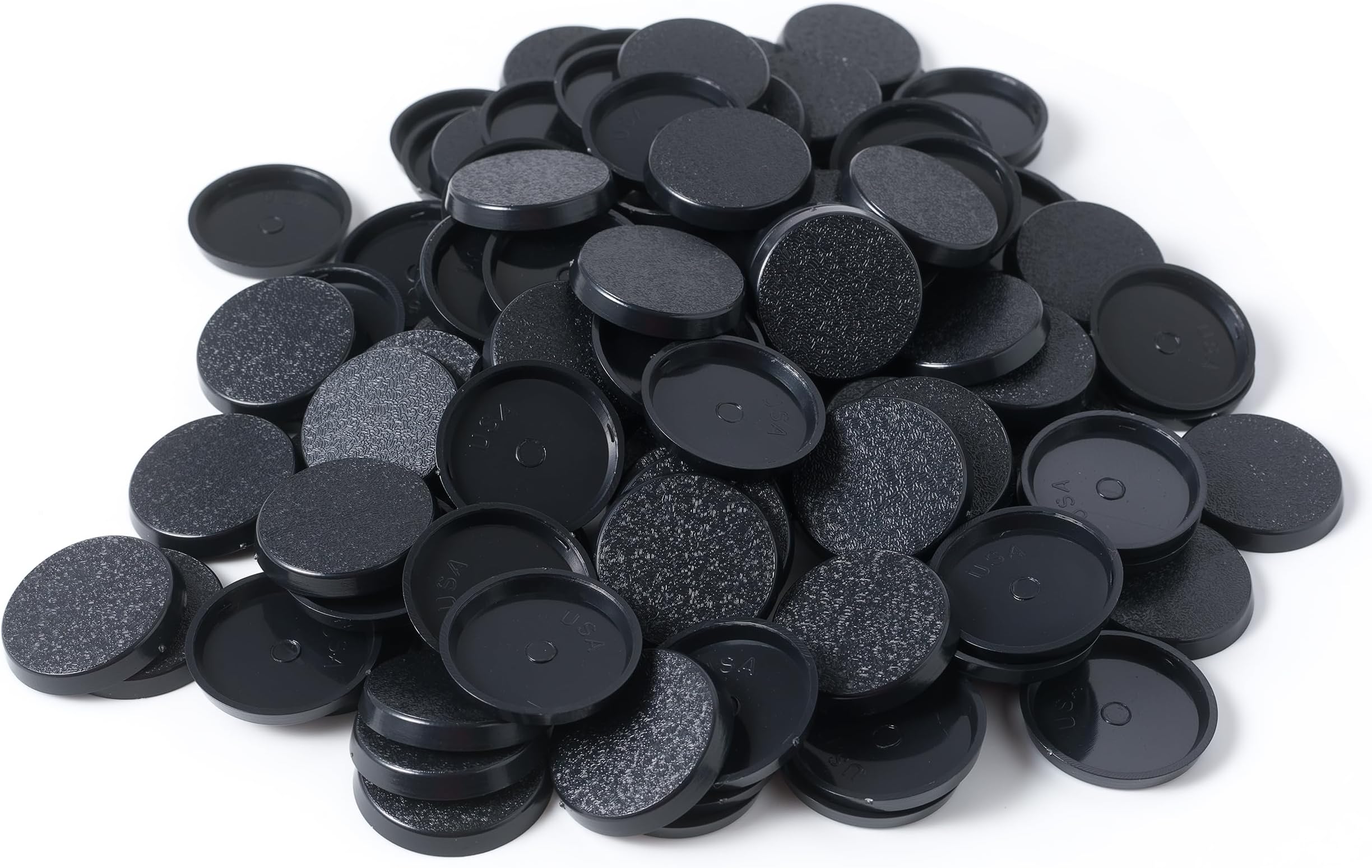 28.5mm Textured Plastic Round Bases Wargames Table Top Games 120 Count