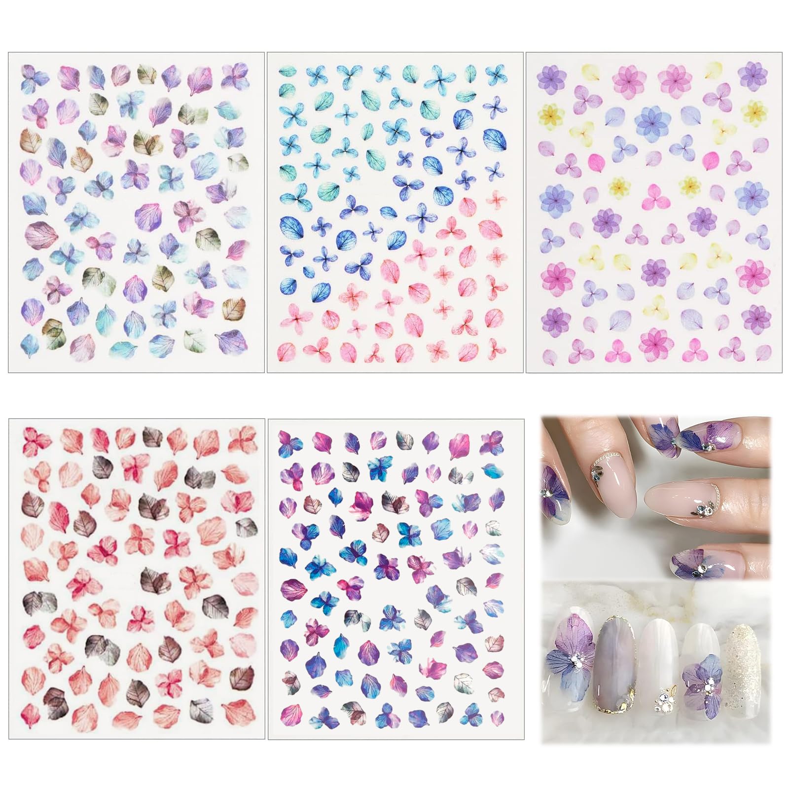 Amazon.co.jp: Liroyal ネイルシール 花 (5枚セット) ネイル用シール