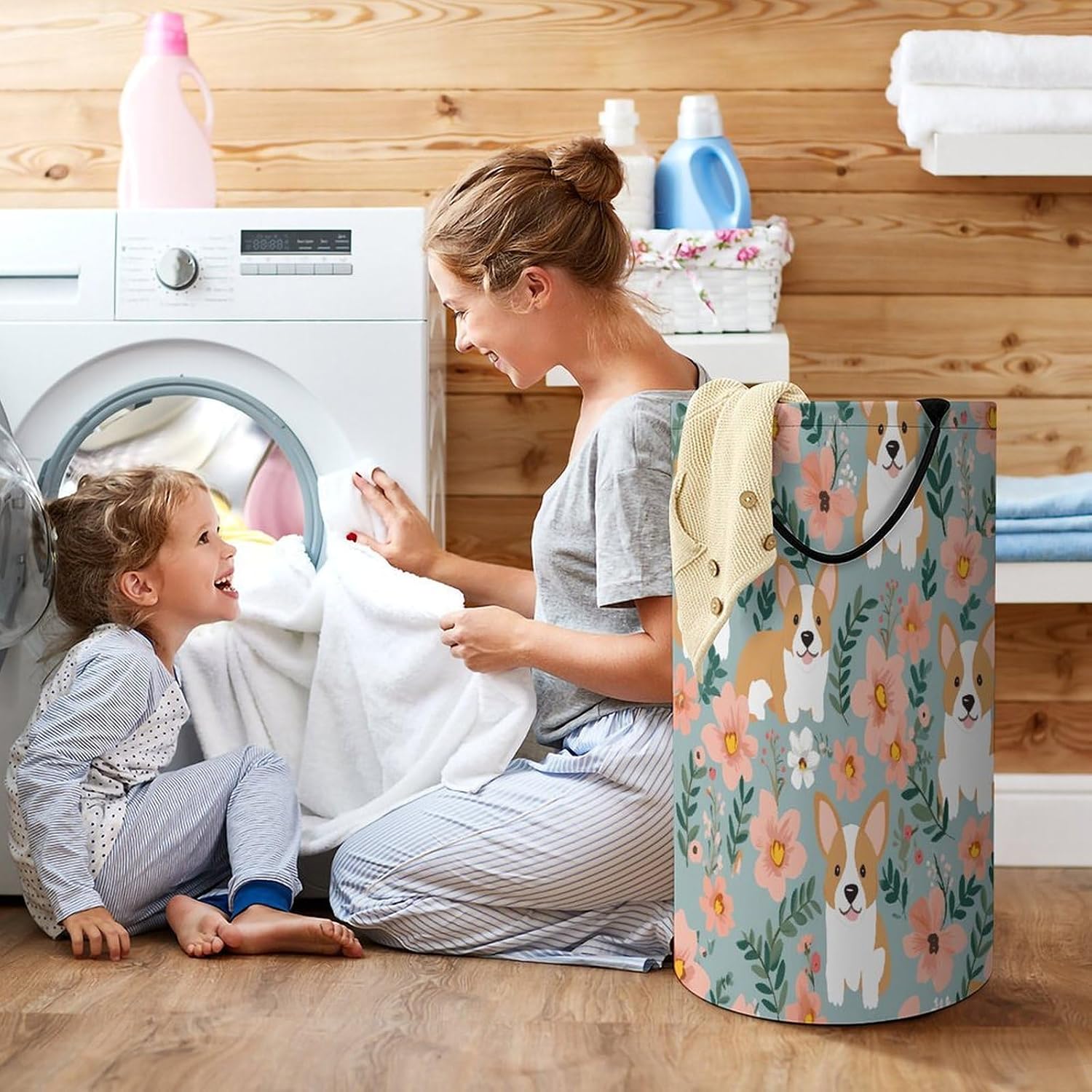 Dirty Clothes Basket Extra Large 110l Open Top Laundry Hamper With Portable Carry Handles, Foldable Waterproof Clothes Basket Spacious Laundry Bag For Bedroom Bathroom Laundry Room Dorm