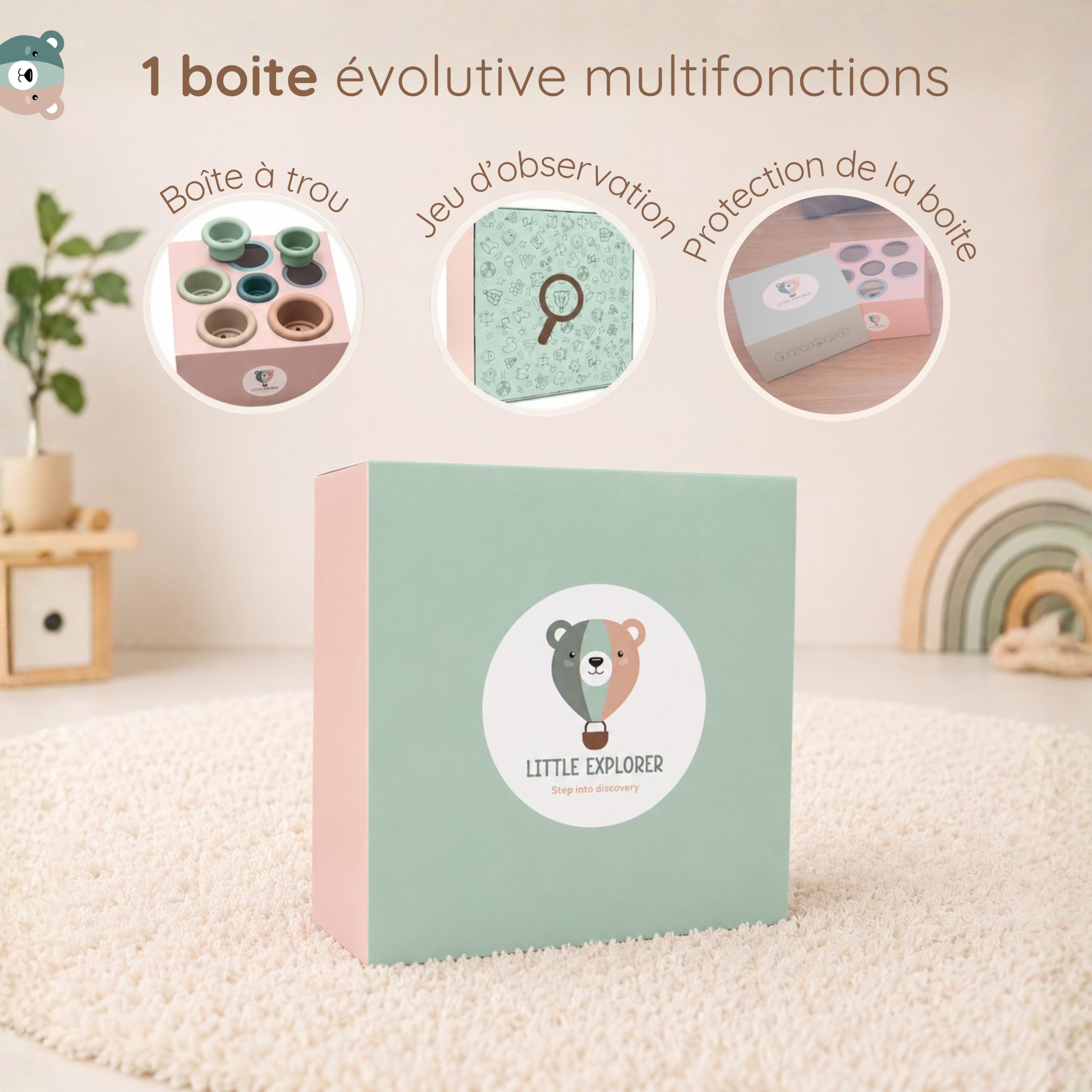 LITTLE EXPLORER - Jouet Eveil Bebe Montessori Cadeau Naissance 0-36M