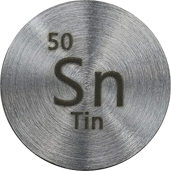 Tin (Sn) 24.26mm Metal Disc 99.9% Pure for Collection or Experiments
