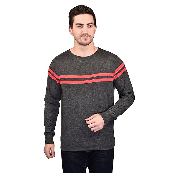 FanXplore Men's & Women's Cotton Red Strip Sweatshirt