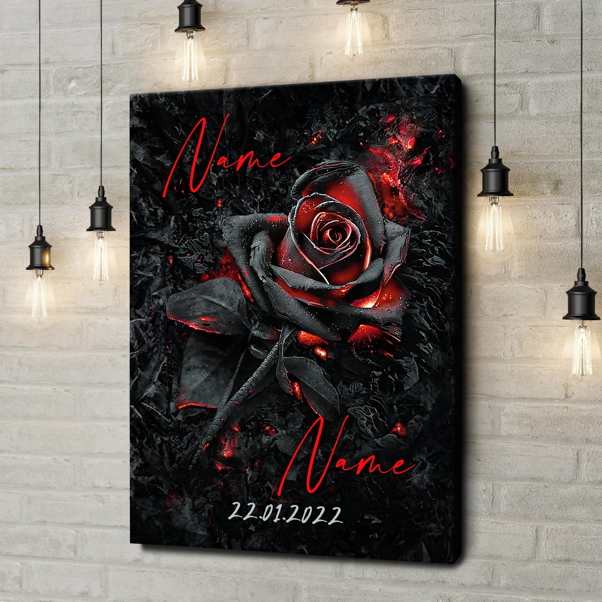 Liebesleinwand Personalisiertes Geschenk für Partner Mystische Leidenschaft Geschenk Jahrestag, Verlobung, Hochzeitstag | Leinwandbild romantisch gestalten