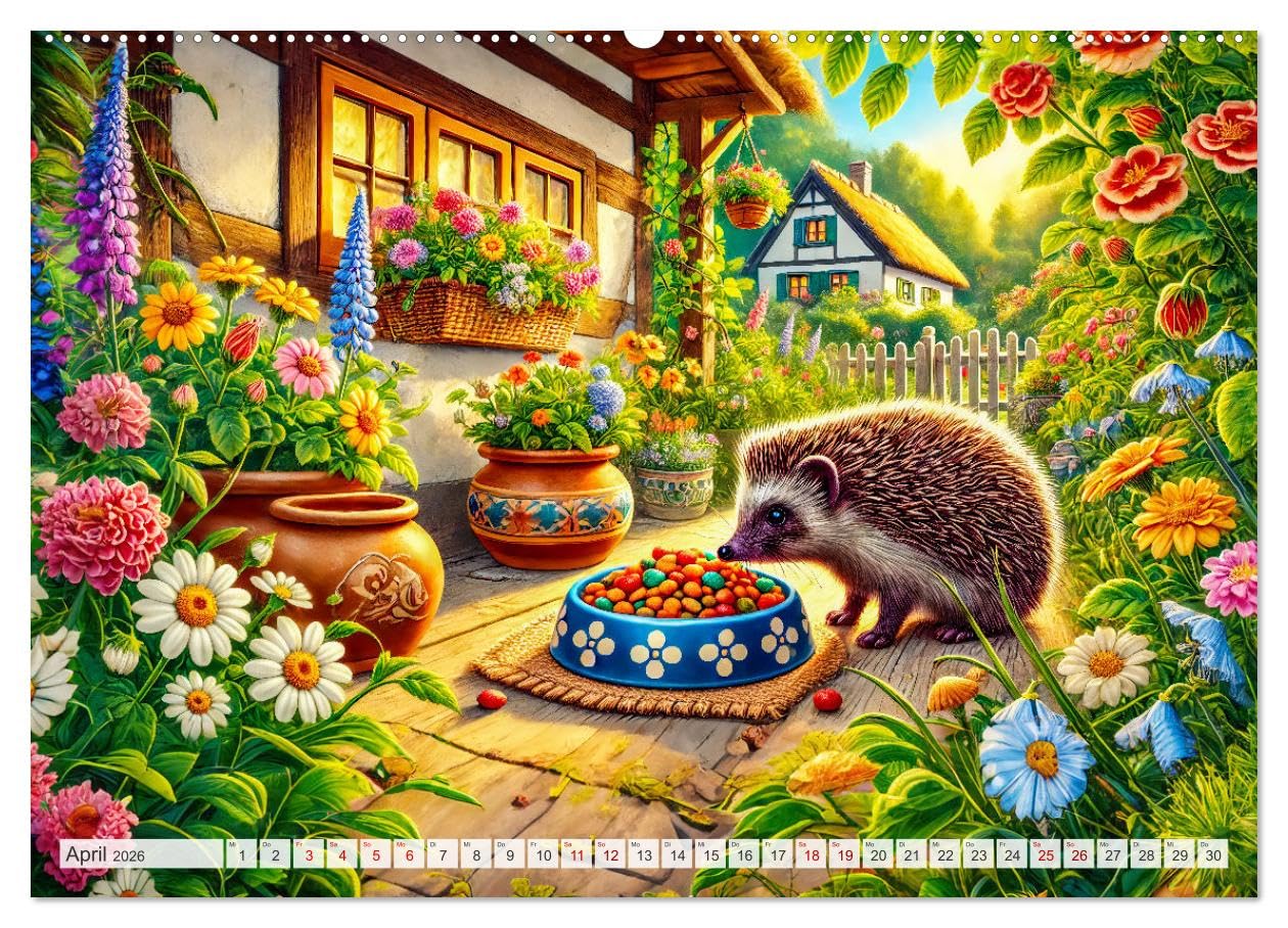 Tiere im Garten - Tierische Begegnungen in der grünen Oase (hochwertiger Premium Wandkalender 2026 DIN A2 quer), Kunstdruck in Hochglanz: Entdecken ... Tierwelt Ihres Gartens (CALVENDO Tiere)