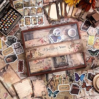 icceemee Scrapbooking Supplies Kit, Brown Garden Scrapbooking Kit for Bu...