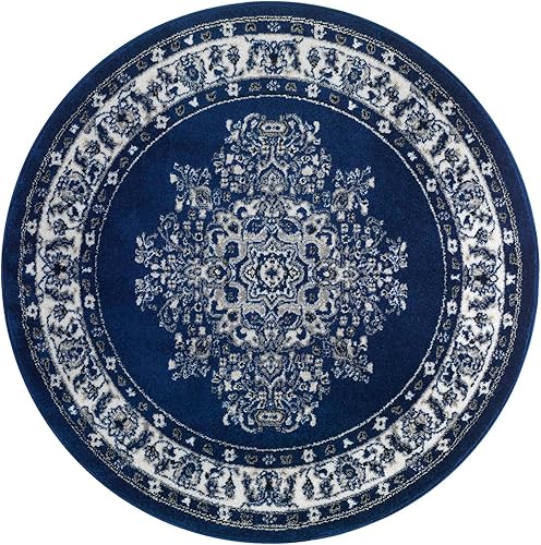 Vista 93 de Antep Rugs - Alfombra oriental de 6x9 con medallón tradicional para interior Siesta (beige negro, 6 pies 7 pulgadas x 9 pies)