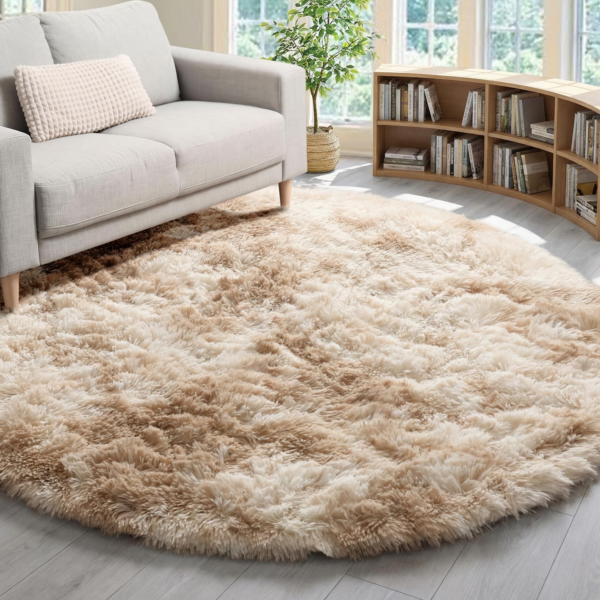 Alfombras circulares suaves para habitación de niñas y bebés que juegan en el suelo