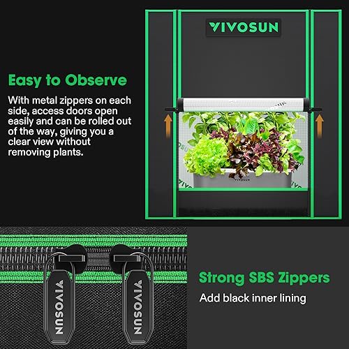 Miniatura 2 de VIVOSUN Tienda de cultivo pequeña para aerogarden, sistema de cultivo hidropónico, tienda de cultivo interior de Mylar altamente reflectante de 20 x