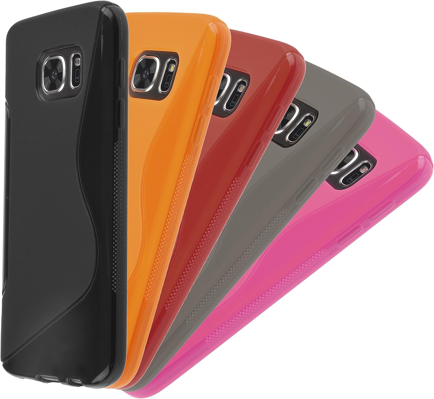 Eco-Fused Case Bundle Compatible with Samsung Galaxy S7 Including 10 Flexible TPU Covers with S Line Design - Slim Fit - Protection from Scratches - Microfiber Cleaning Cloth Included