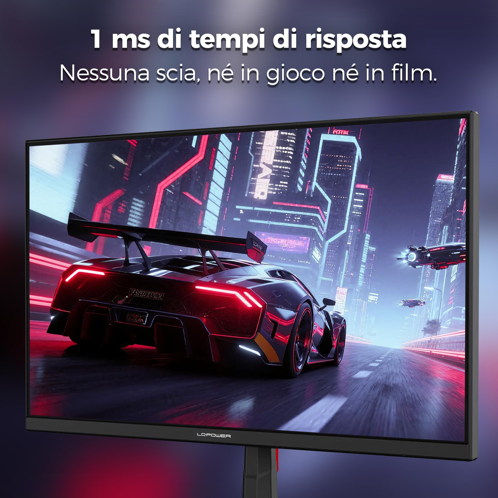 LC-Power Monitor Gaming 24 (23.8 Pollici) IPS FHD 1920x1080, 144Hz 1ms MPRT, DisplayPort 1.4, HDMI 2.0, VESA 100x100, Nero con Cavo HDMI Incluso