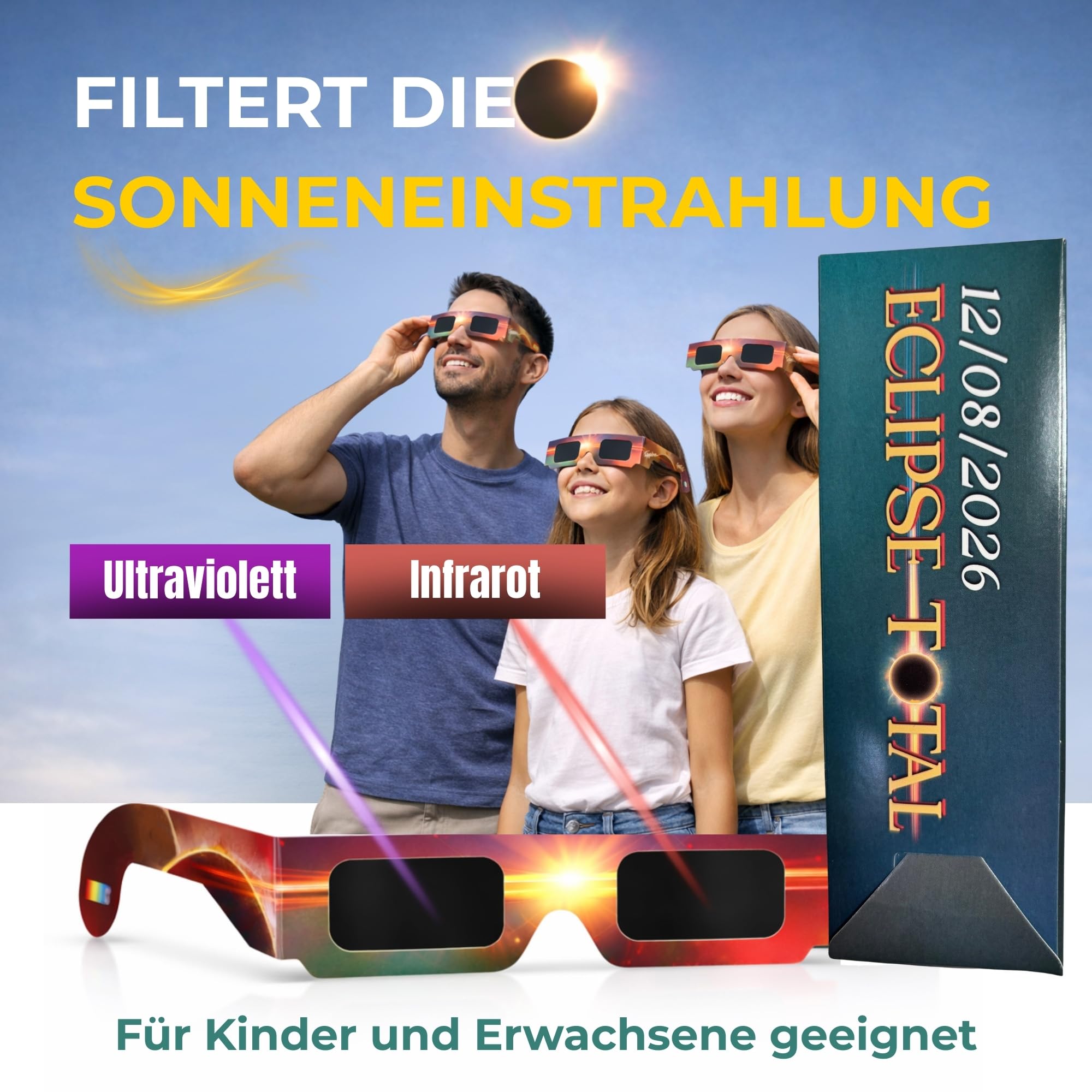 50er-Pack Sonnenfinsternisbrille CE ISO 12312-2