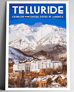 Amazon.com: GO SEE DESIGN Telluride Colorado Vintage-Style Travel ...