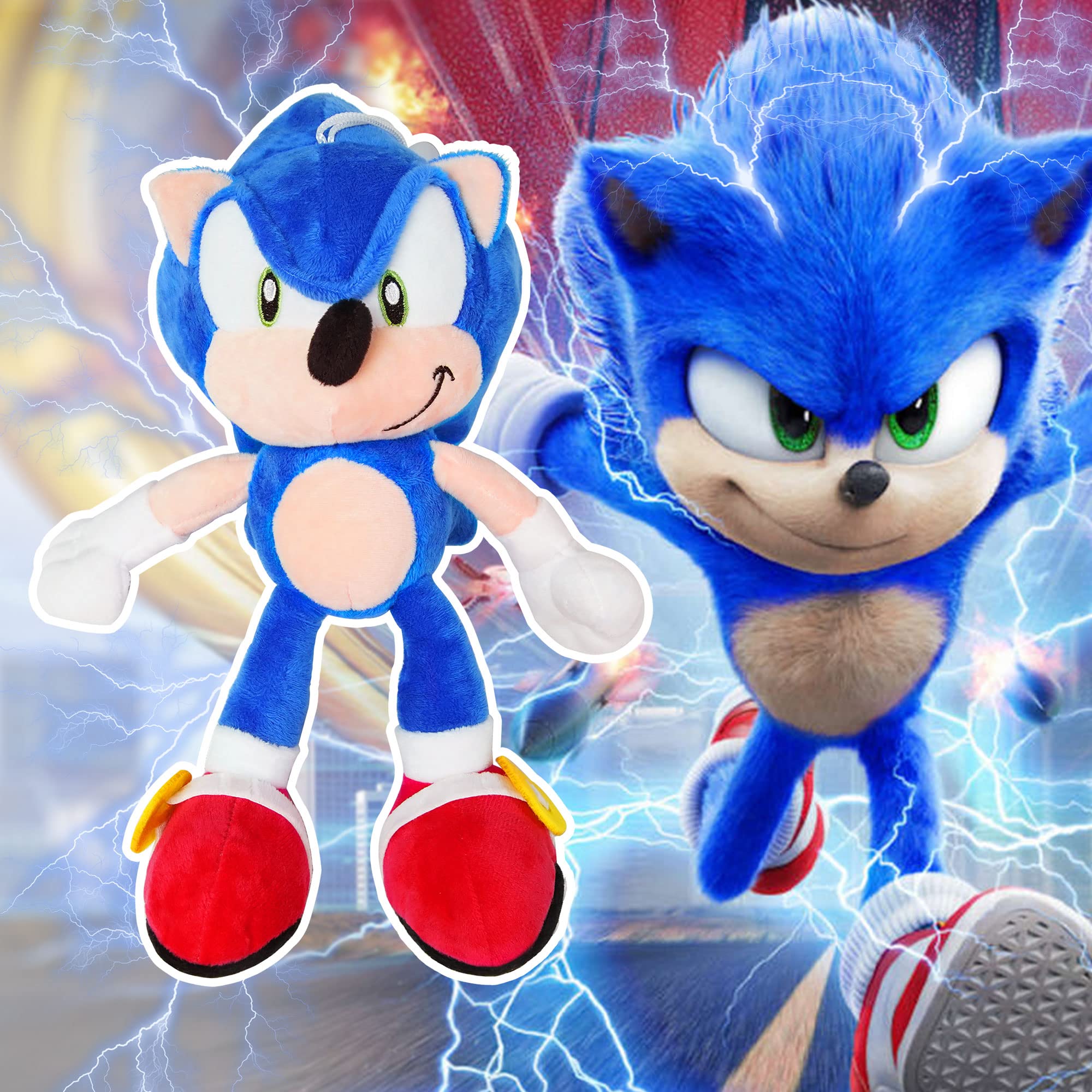 Buy Sonic Plush Toy 11" Classic Sonic Stuffed Plush Doll, Sonic Cartoon Characters Plush Figure