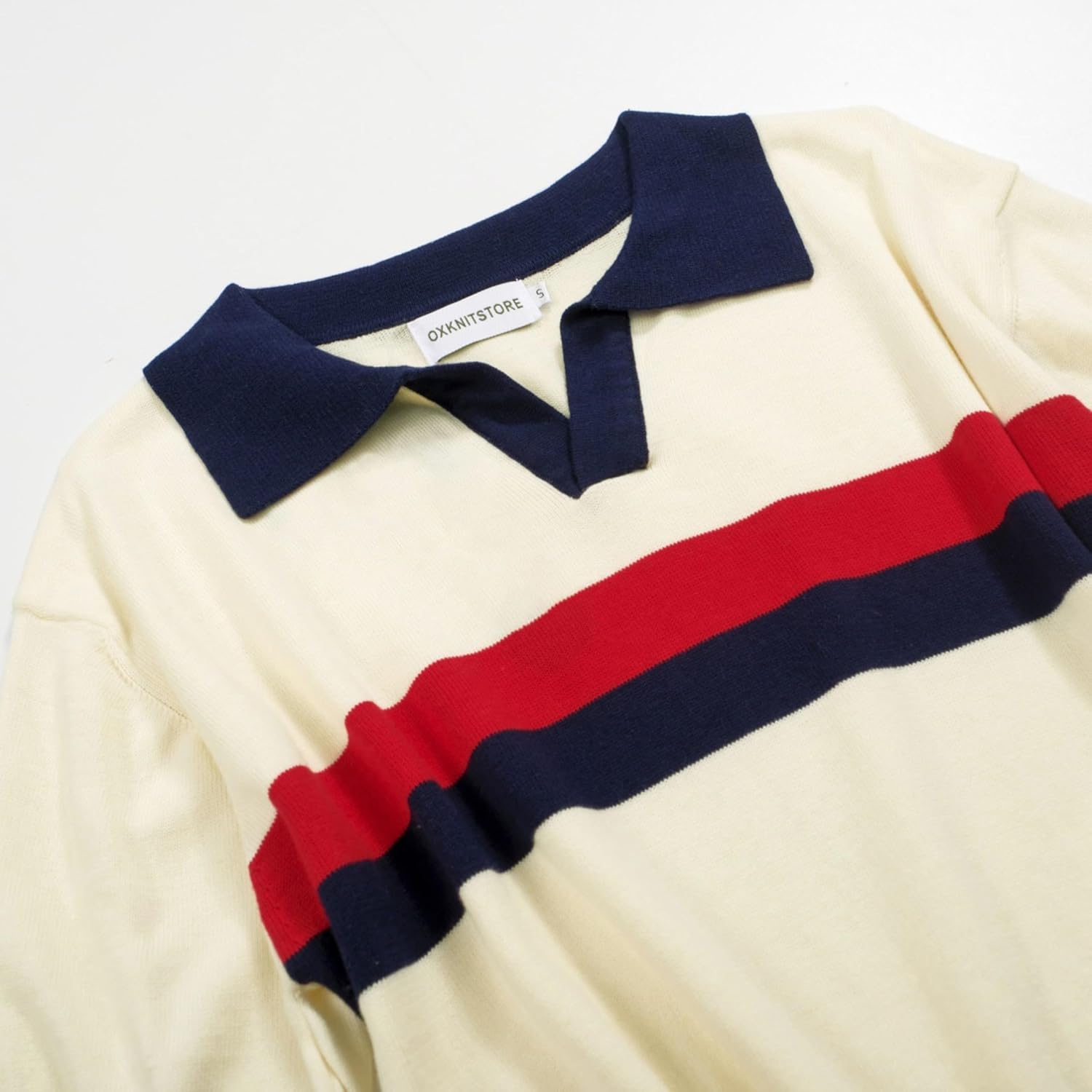 OXKNIT Men's Polo Shirts Casual Short Sleeve Knitted V Neck Summer Shirt - Image 3