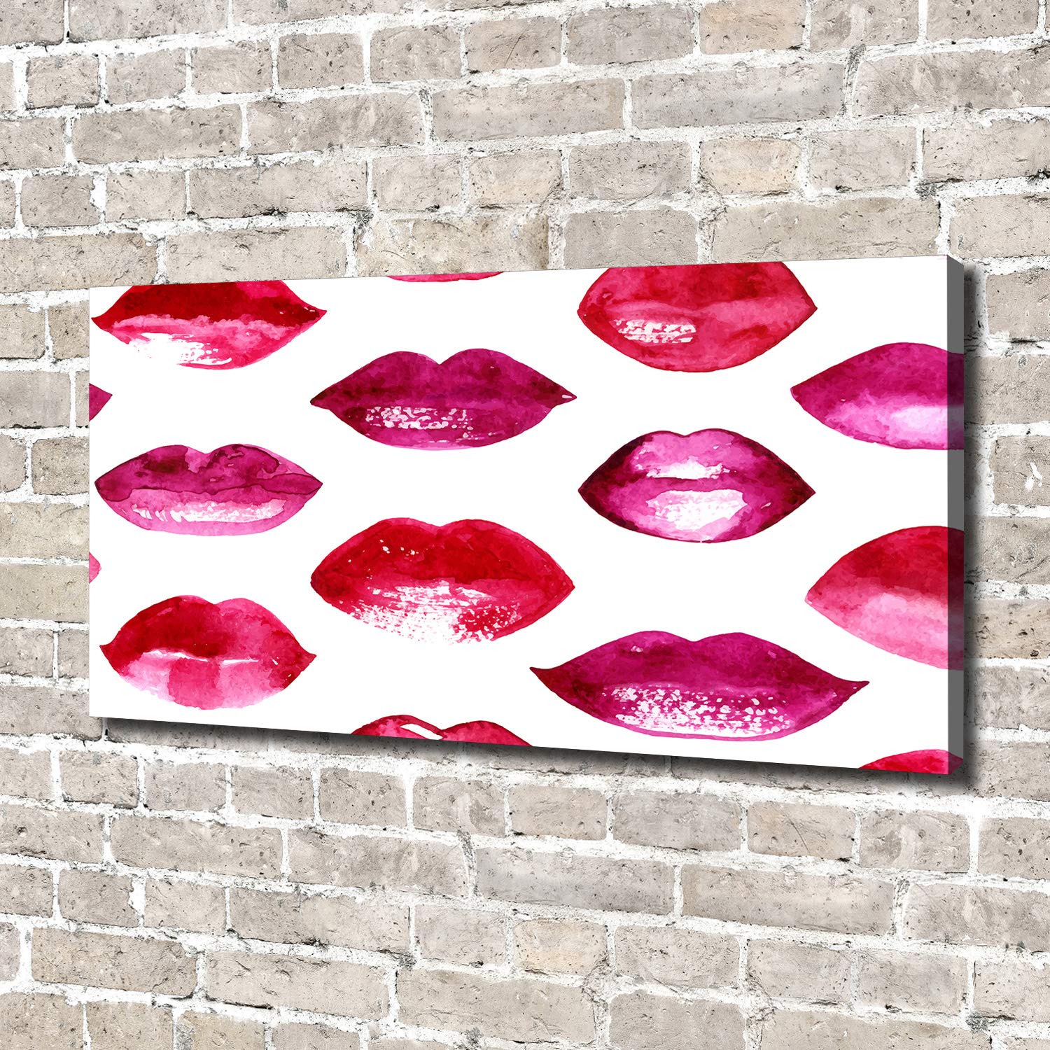 Tulup Tirages sur toile - art mural - tirages sur toile - thème d'image - 140x70 cm - Divers - Rouge - Lèvres Rouges