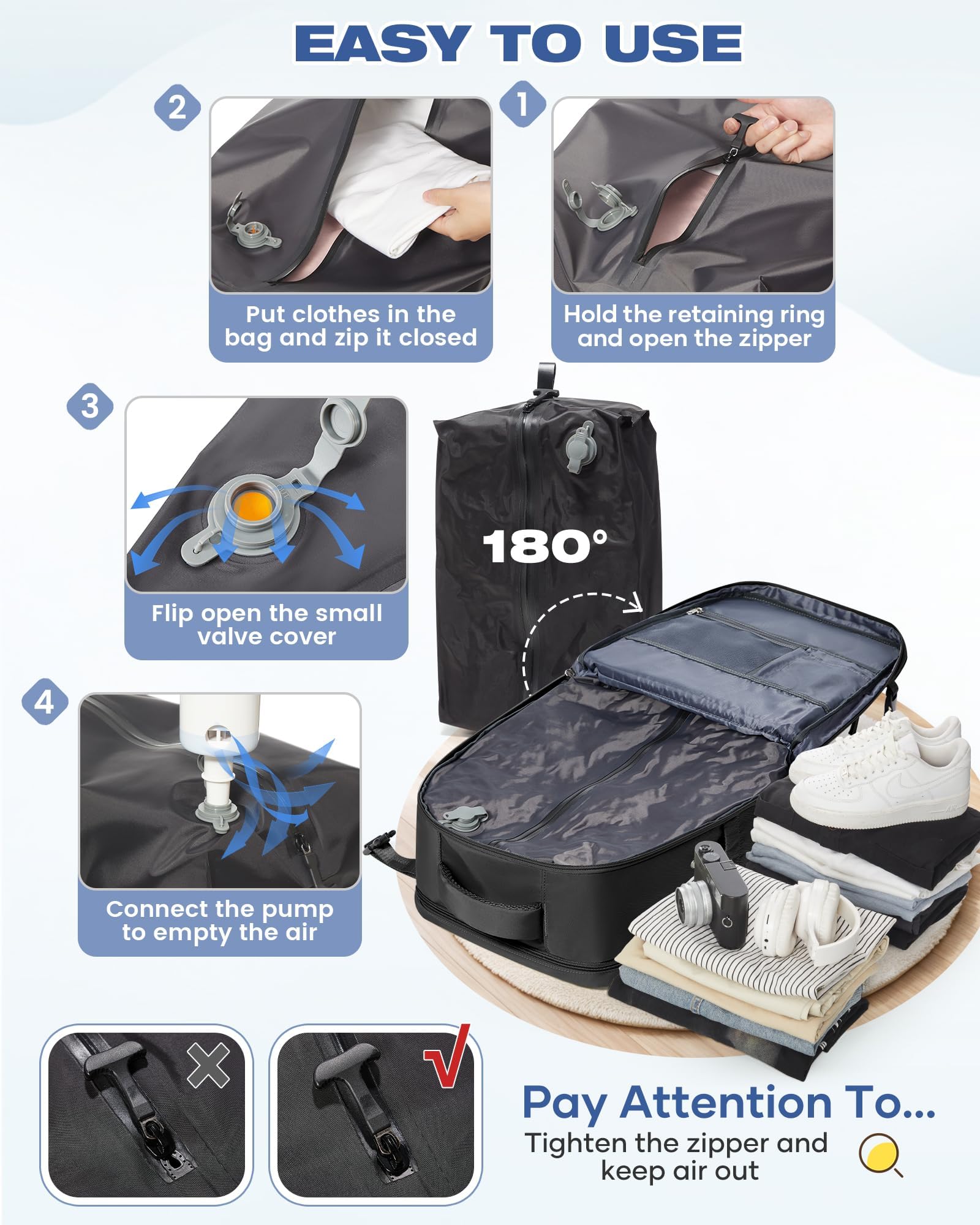 SZLX Zaino Ryanair 40x30x20 Sottovuoto con Pompa Zaino Ryanair 40x20x25 Donna Zaino da Viaggio Wizzair Bagaglio a Mano Uomo per Laptop da 14 Pollici Borse da Cabina 45x36x20 Easyjet con Porta Scarpe