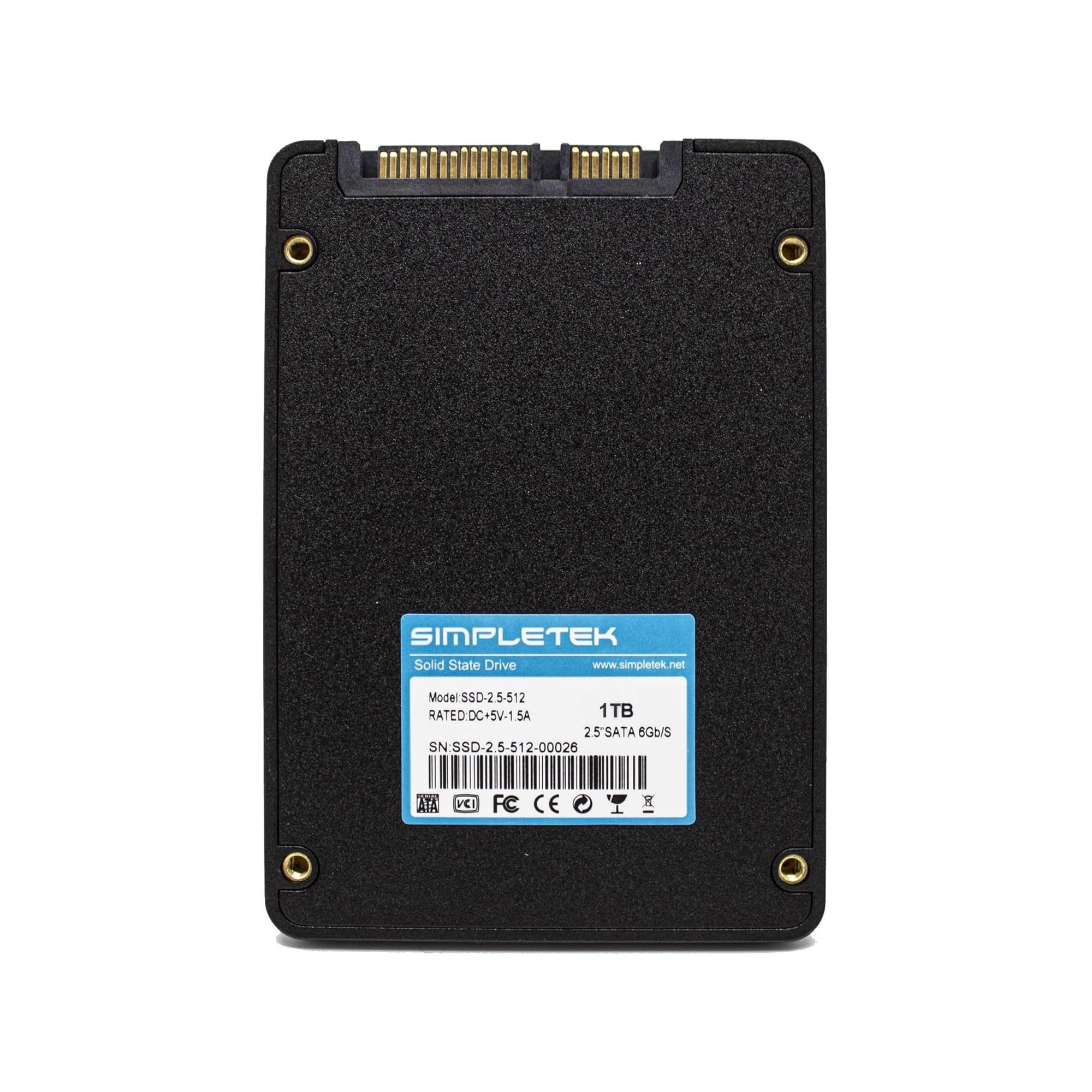 SIMPLETEK - SSD Interna 1TB SATA III 2,5" - Disco a Stato Solido ad Alte Prestazioni per PC, Laptop, Server e Sistemi di Sorveglianza