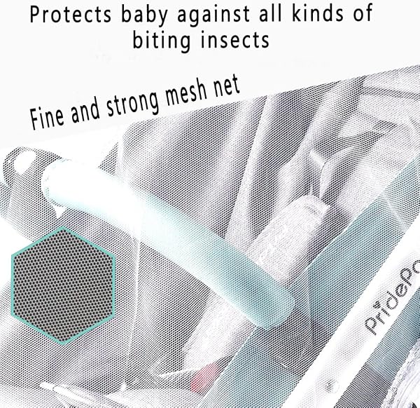 Pram Net, Universal Mosquito Fly Bug Insect Net Protection Cover for Buggy Carrycot Bed Stroller Bassinet Basket Jogger Travel Cot - 4