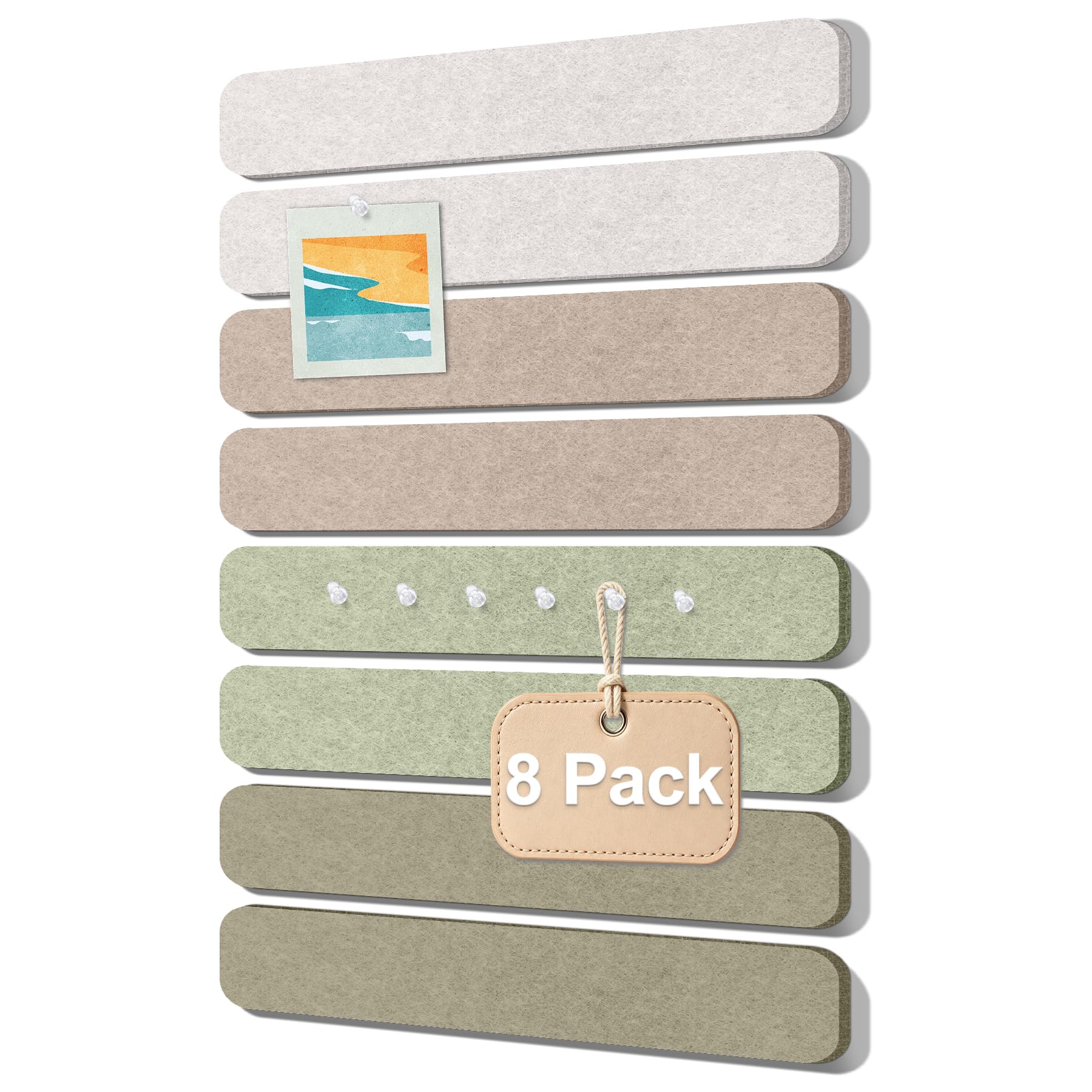 Felt Bulletin Board Strips, 8 Pack Cork Board Alternative for Wall Decor
