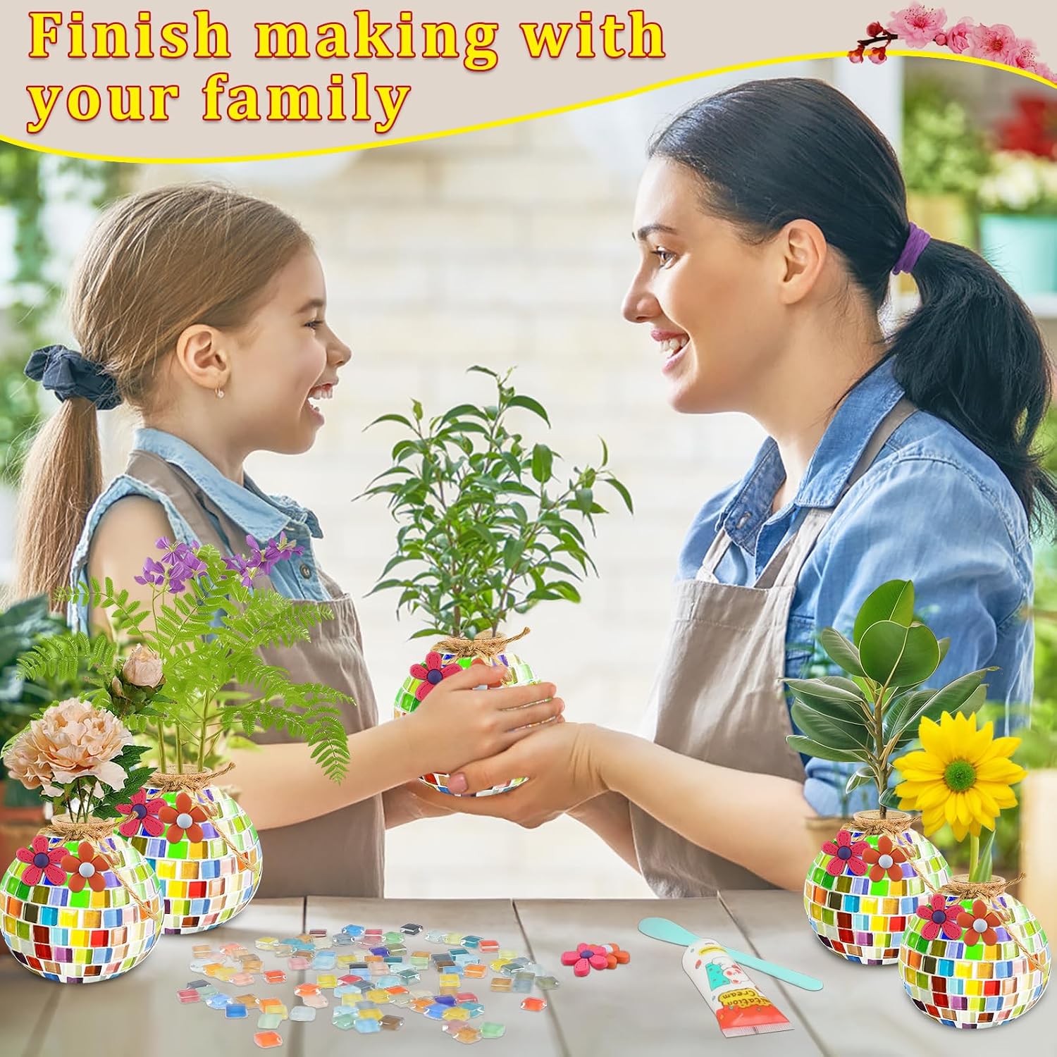 BCVWEG 2 Set DIY Mosaic Craft Kits Mosaic Art and Craft Kit for Adults Gift