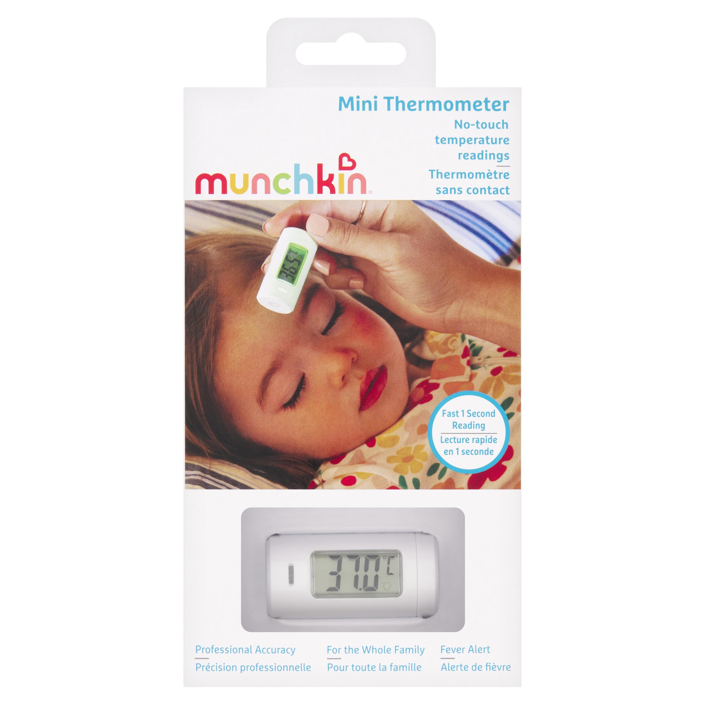 Munchkin Non-Contact Infrared Baby Thermometer | LCD Screen Single Button Compact and Convenient for Travel | Kids Body Temperature Measurement with Fever Alert