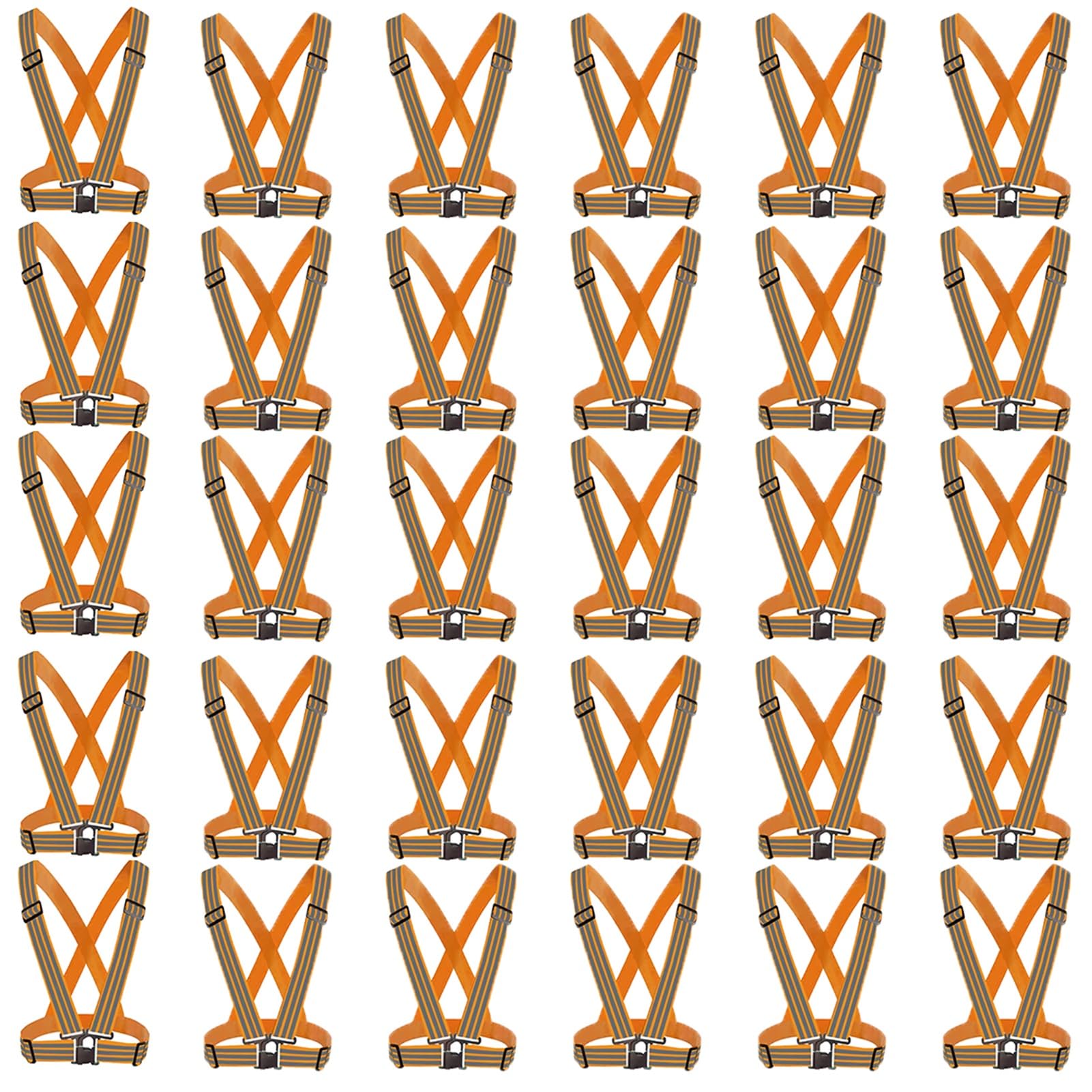 EvikoO Gilet de sécurité Gilet Haute visibilité avec 3 Bandes réfléchissantes, Veste Unisexe Haute visibilité, adaptée aux travaux de Circulation, à la Course à Pied (Color : Orange, Size : 30pcs)