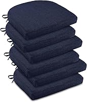 Vista 1 de downluxe Cojines para sillas de interior para sillas de comedor, almohadillas de espuma texturizada suaves y cómodas para sillas de cocina con lazos