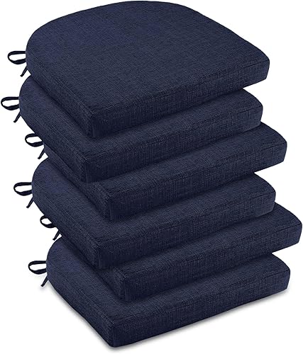 Miniatura 1 de downluxe Cojines para sillas de interior para sillas de comedor, almohadillas de espuma texturizada suaves y cómodas para sillas de cocina con lazos