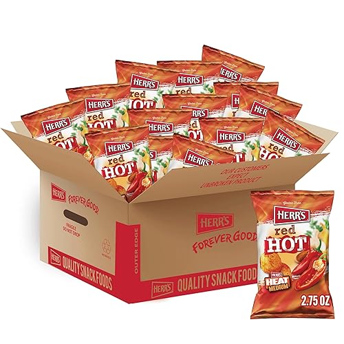 Herr's Papas fritas rojas picantes, 2.75 onzas (paquete de 24 bolsas)