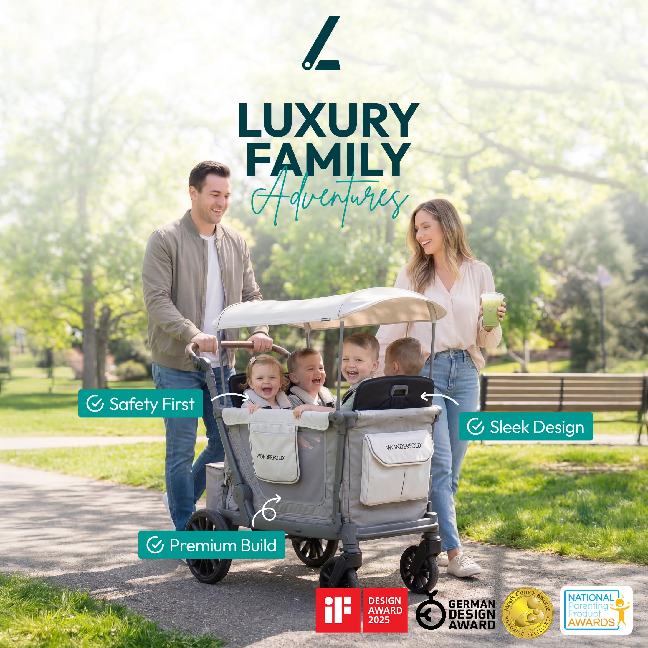 L4 Quad Poussette Wagon - Gris