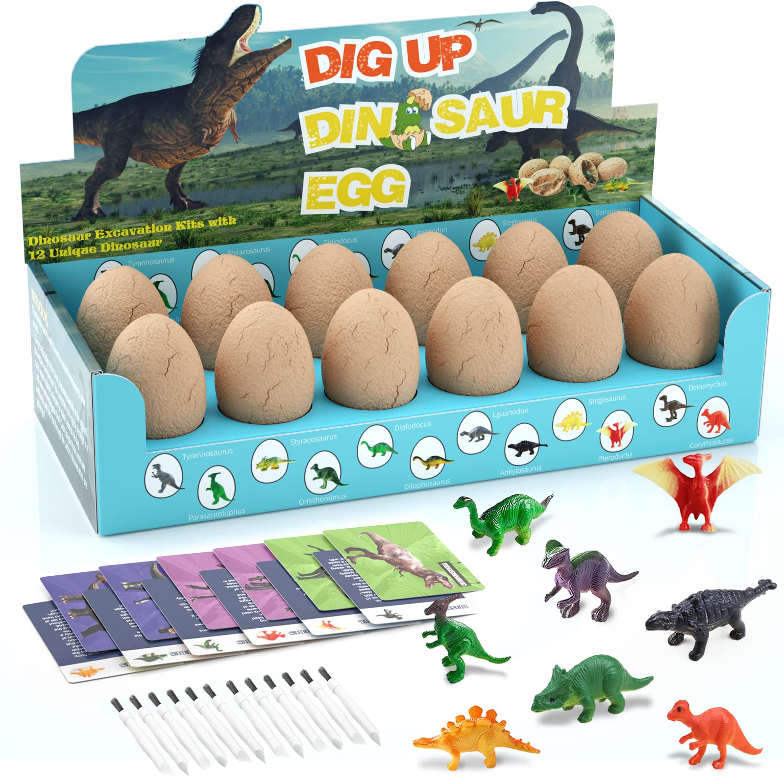 Buy Dinosaur Toys, Dino Egg Dig Kit Kids Gifts Break Open Easter Eggs