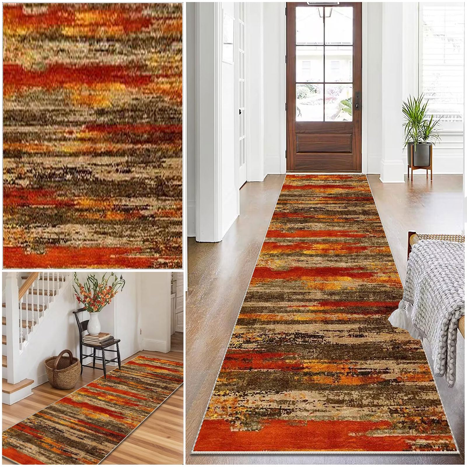 Tapis de Couloir Long pis de Cuisine Lavable antiderapant Tapis d'entrée Interieur 80 x 120 cm Tapis de Passage Tapis Chambre Tapis Cuisine Devant Evier Absorbant pour Salon Passage Chambre