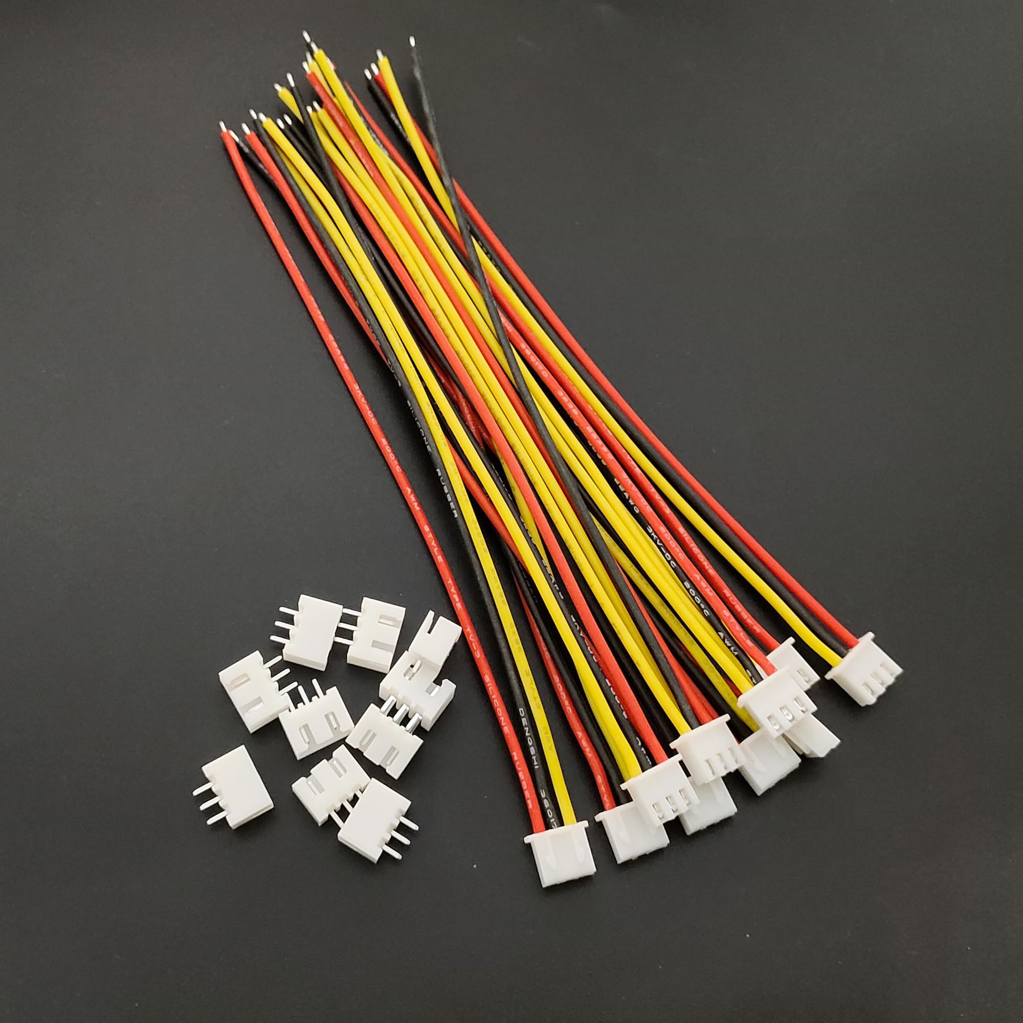 Amazon.co.jp: 10組 JST-XH 2.54mm 3ピンオスコネクター 15cm 22AWG