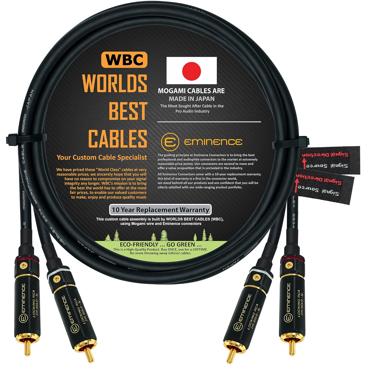 Buy 1 get 1 3.5 Foot – Directional Quad High-Definition Audio Interconnect Cable Pair Custom Made by WORLDS BEST CABLES – Using Mogami 2534 Wire and Eminence Gold Locking RCA Connectors Buy 1 get 1 3.5 Foot – Directional Quad High-Definition Audio Interconnect Cable Pair Custom Made by WORLDS BEST CABLES – Using Mogami 2534 Wire and Eminence Gold Locking RCA Connectors