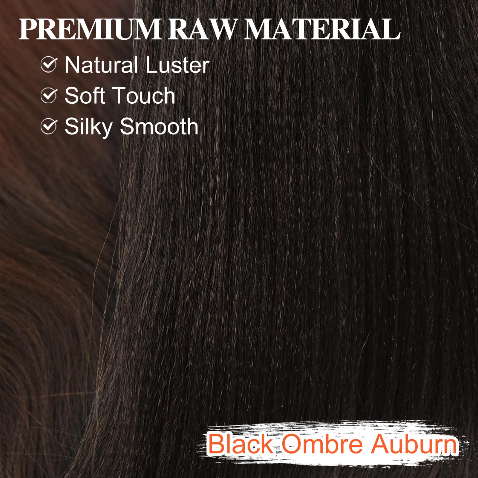 BARSDAR Pre Stretched Braiding Hair, 26 Inch, 8 Packs, Ombre Auburn, Yaki Texture, Hot Water Setting, Professional Synthetic - Image 4