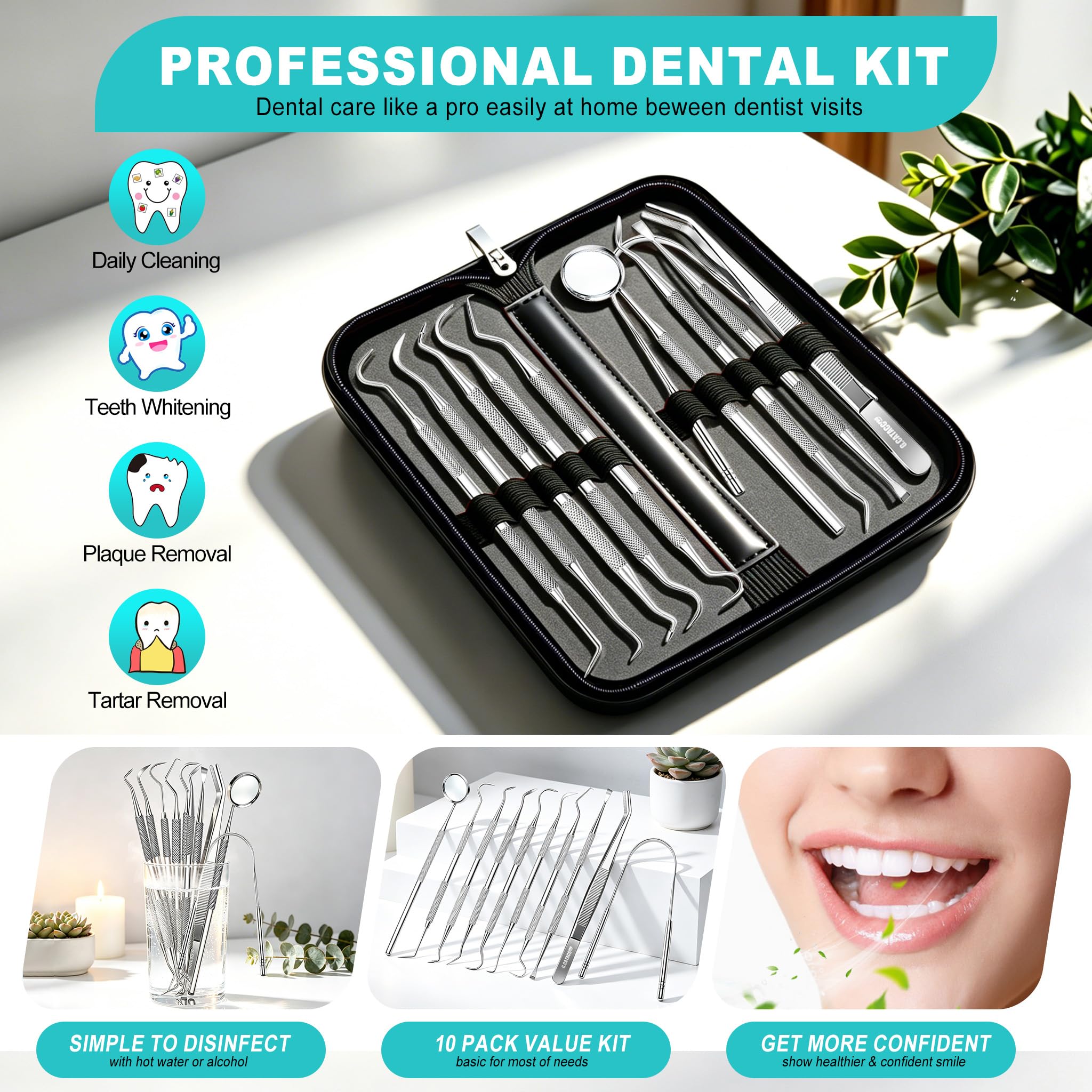 G.CATACC Dental Cleaning Kit - 10 Tools -7 G.CATACC Dental Cleaning Kit - 10 Tools -7