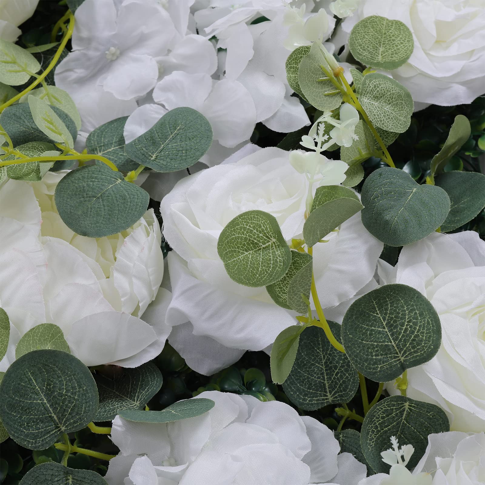 6 Stück Blumenwand Rosenwand, 60 * 40cm Künstliche Blumenwand Paneele, Wiederverwendung Blumenhintergrund Hochzeit, Für Hochzeit |Parteien Dekoration (Weiß)