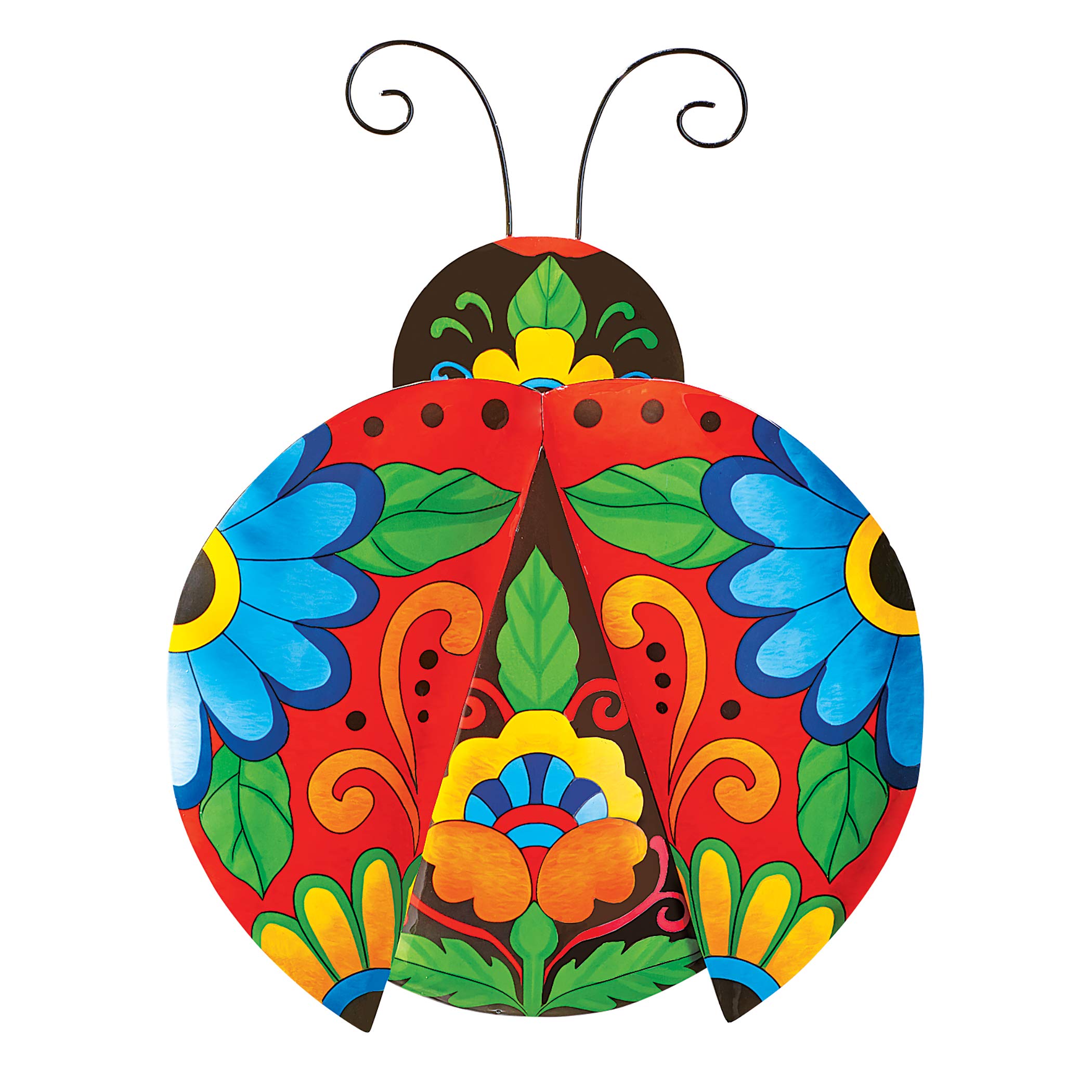 Collections Etc Hand-Painted Colorful Ladybug Indoor & Outdoor Wall Decor