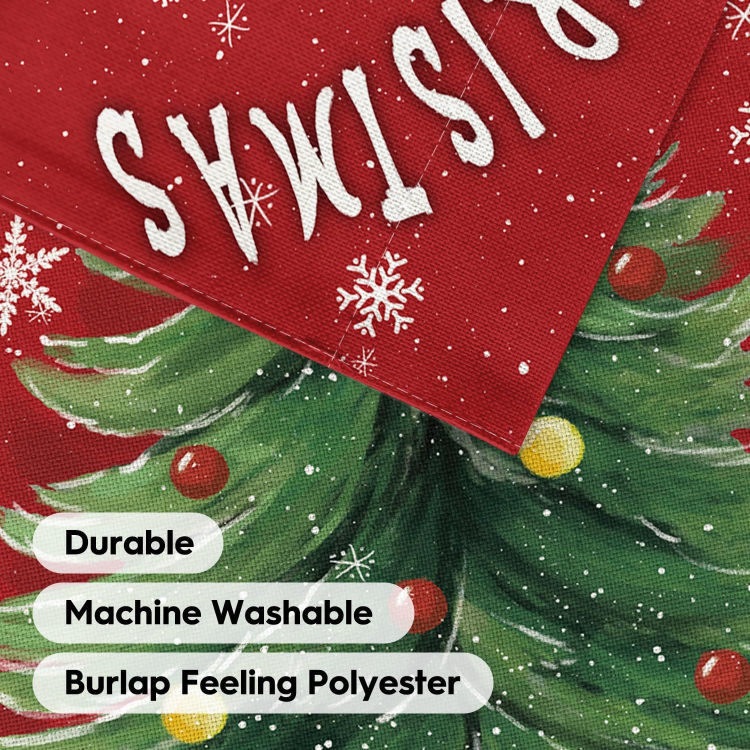 AVOIN colorlife Merry Christmas Garden Flag 12x18 Inch Double Sided Outside, Christmas Tree Star Winter Holiday Yard Outdoor Decorative Flag - Image 7