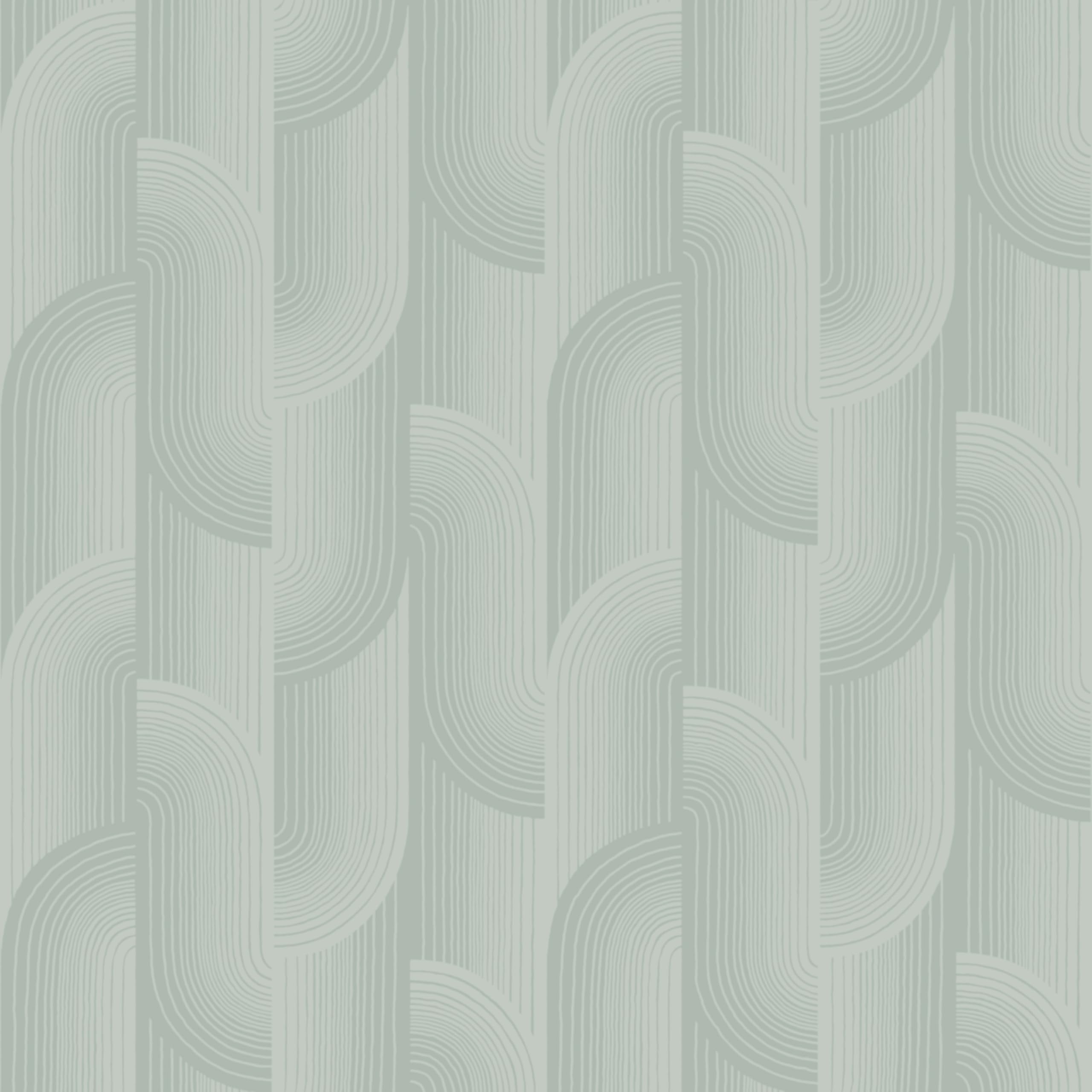 Grandeco Boutique Romaine Sea Green Art Deco Luxury Embossed Wallpaper