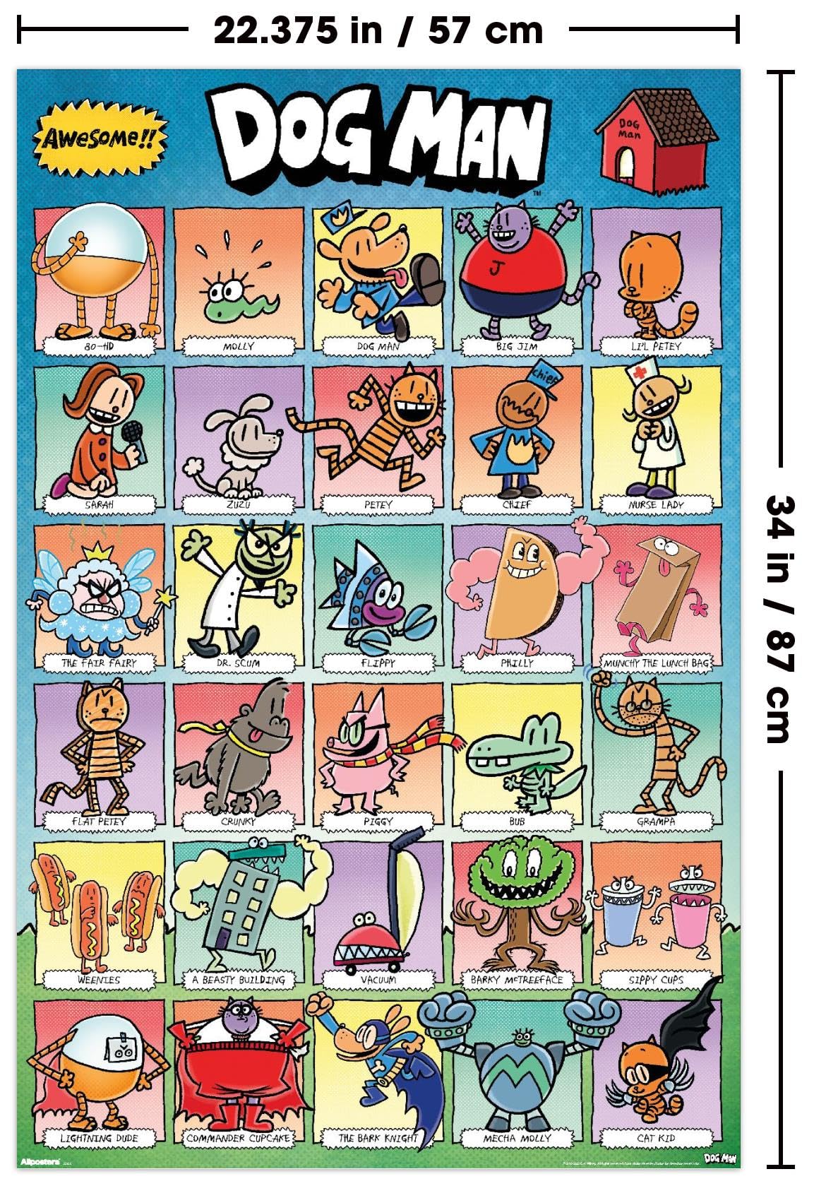 Dog Man - Grid Wall Poster, 34L