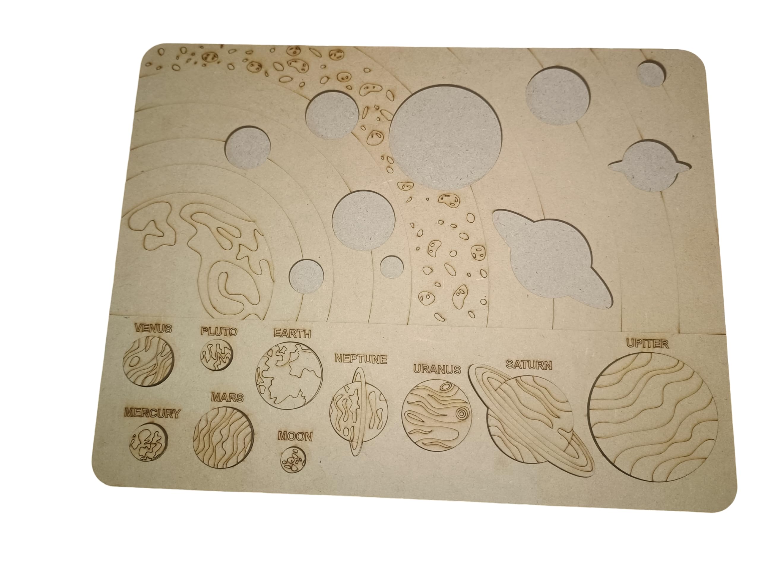 Solar System Matching Wooden Jigsaw Puzzle for Kids, Learning Puzzle for 3+ Years Boys, Girls