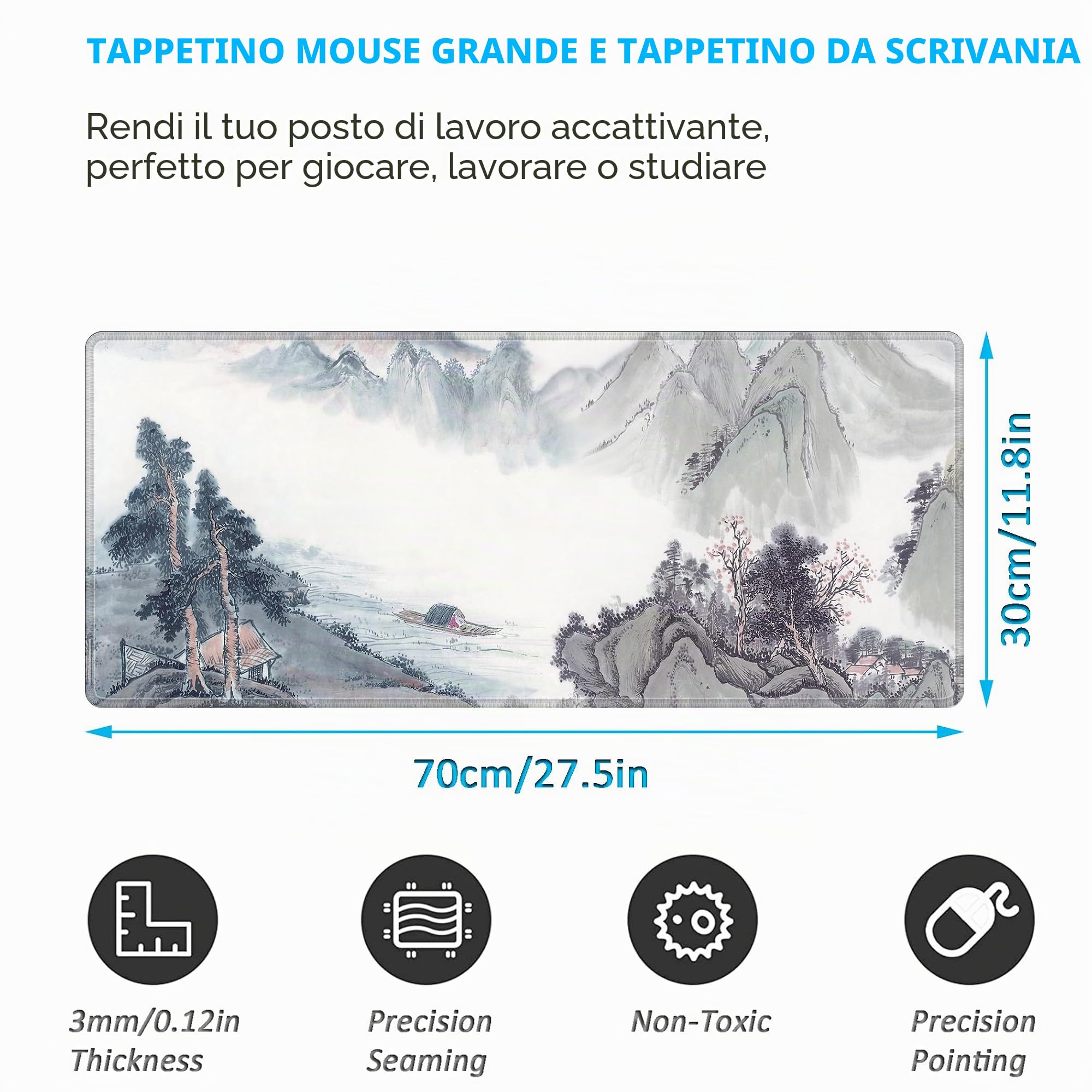 LL-COEUR XXL Paesaggio Tappetino per Mouse Pad Gaming Computer Scrivania Desk Mat (700 x 300 x 3 mm, Paesaggio 1)