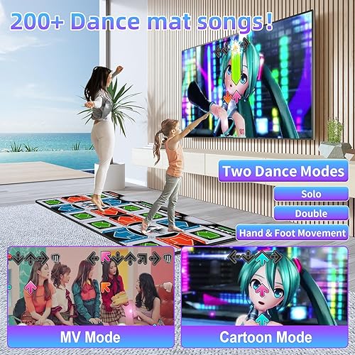 Miniatura 2 de Alfombrilla de Baile con TV - Alfombrilla de Baile Electrónica Inalámbrica con Música, Divertidos Juegos de Fitness para Niños, Ideas de Regalo de
