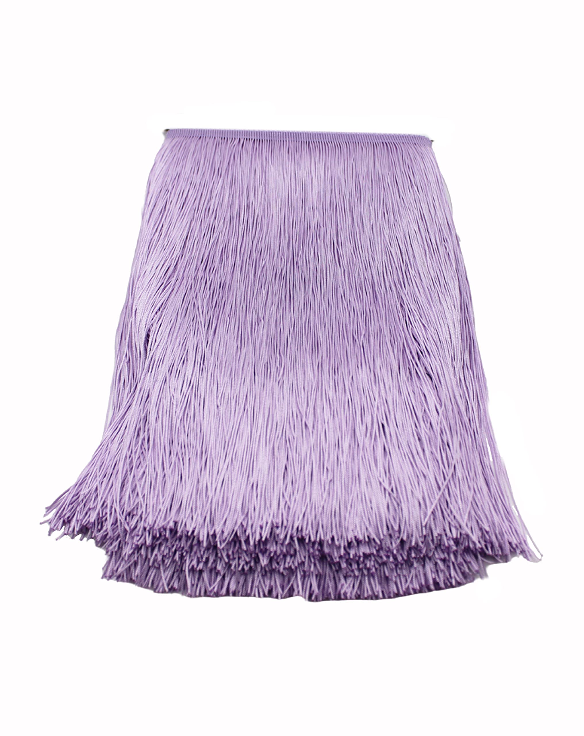 Yalulu 10 Meters Long 30 CM Wide Polyester Latin Fringe Tassel Trimming Lace DIY Latin Macrame Samba Dance Dress Stage Clothes Curtain Trim (Light Purple) - Image 2