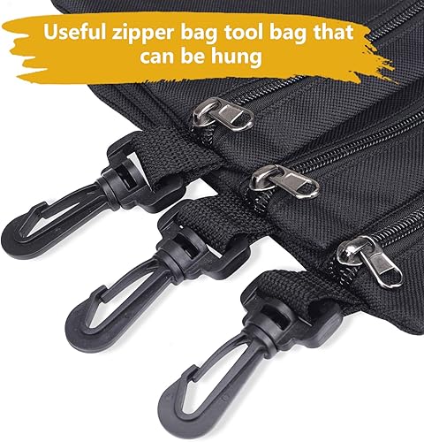 Miniatura 3 de Paquete de 3 bolsas de herramientas de lona, bolsa de herramientas resistente, bolsa de herramientas pequeña con cremallera, bolsa organizadora