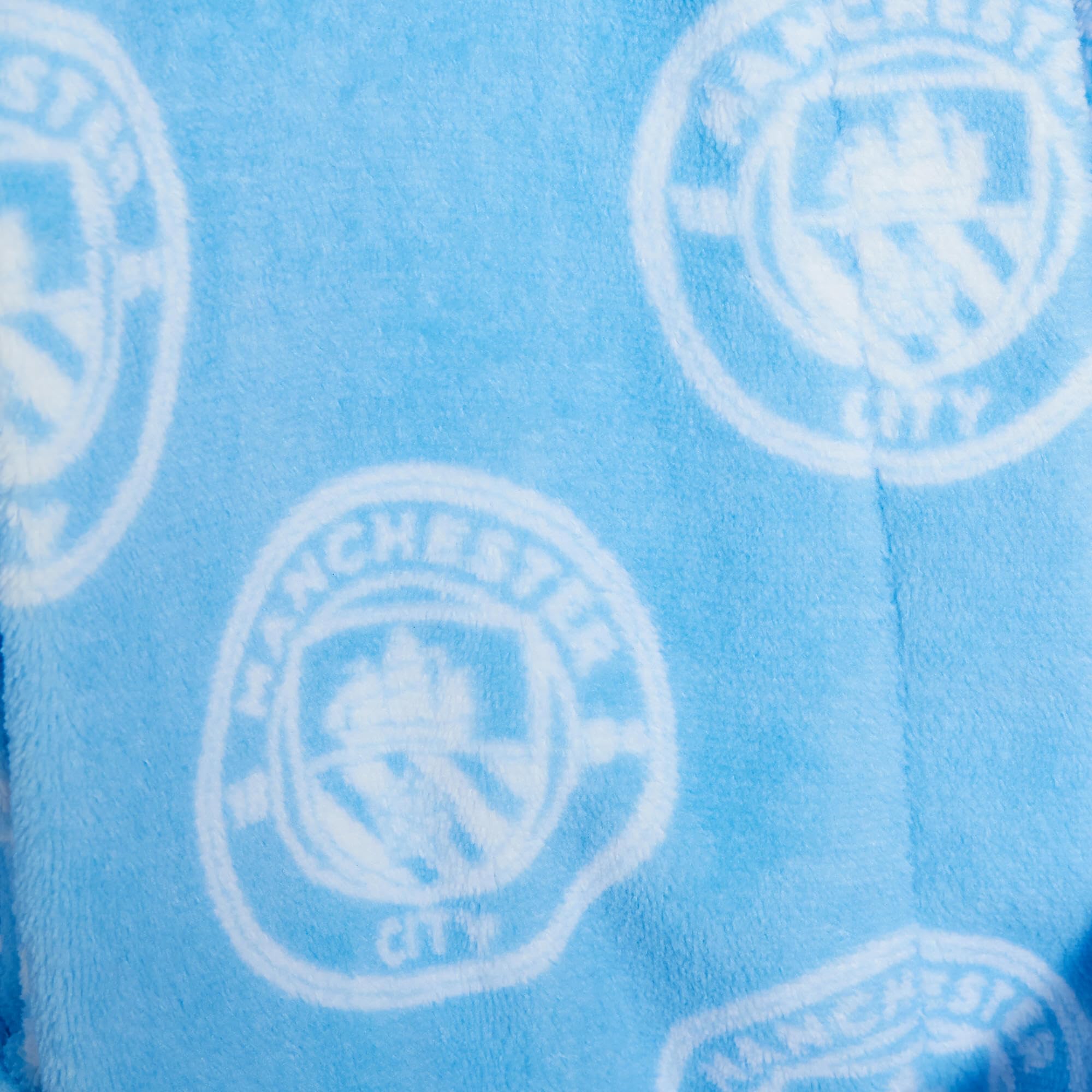 MANCHESTER CITY Pijama para niños + bata con capucha de 3 piezas, bata de fútbol + conjunto de pijama