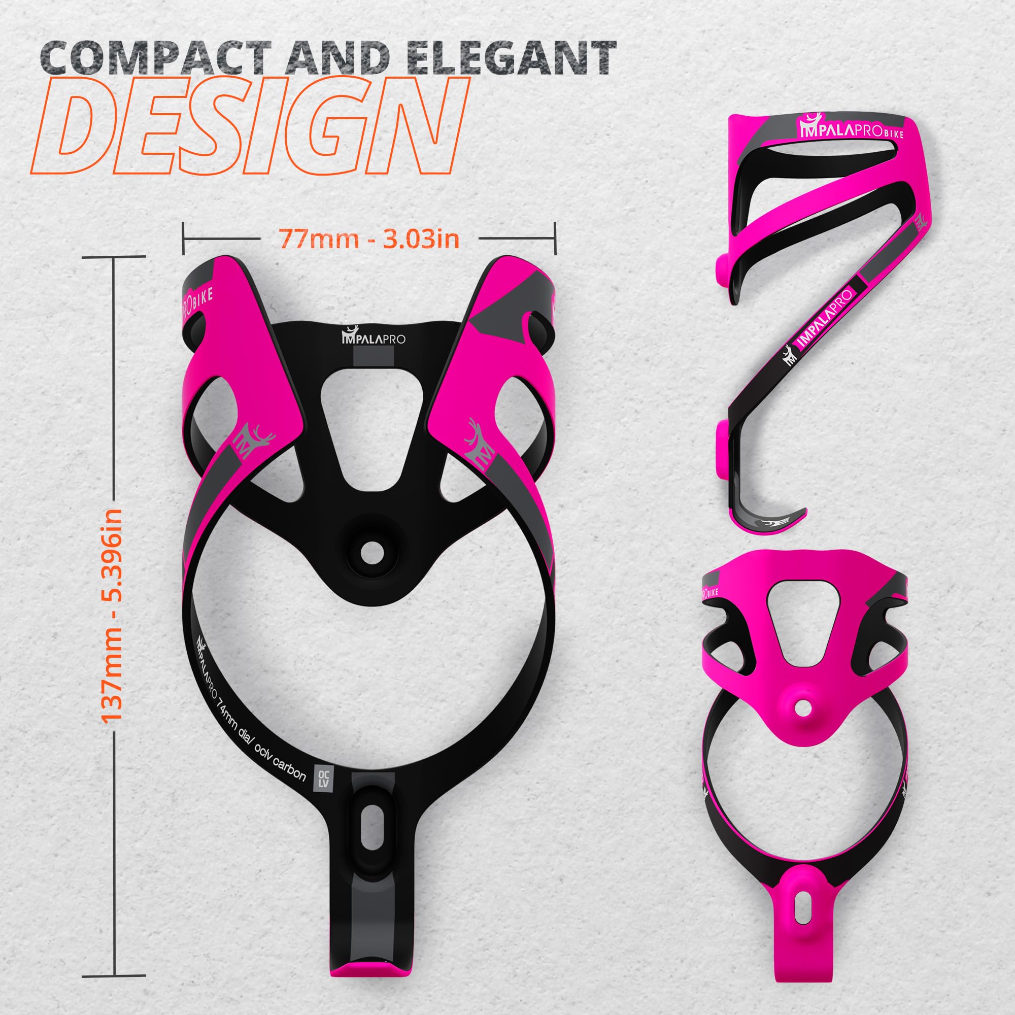 IMPALAPRO Ultralight Full Carbon Bottle Cage 18gr, Bike Bottle Holder, Bike Drinks Holder - Image 3